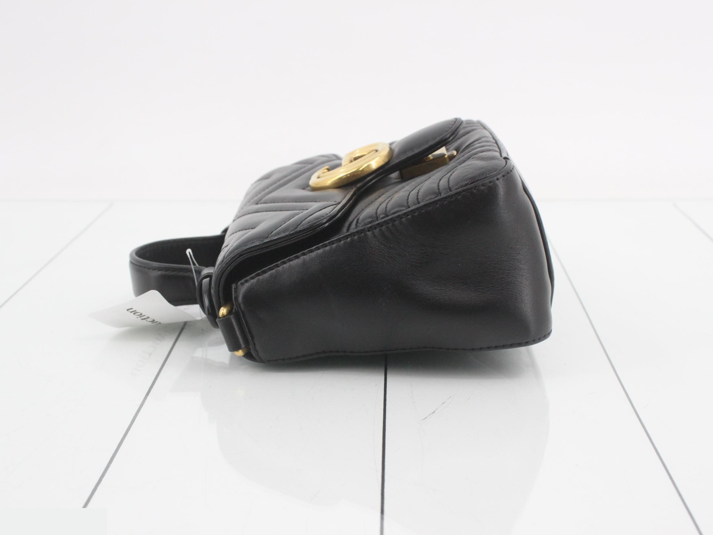 GG Marmont Leather 2-Way Handbag, Black — view 4