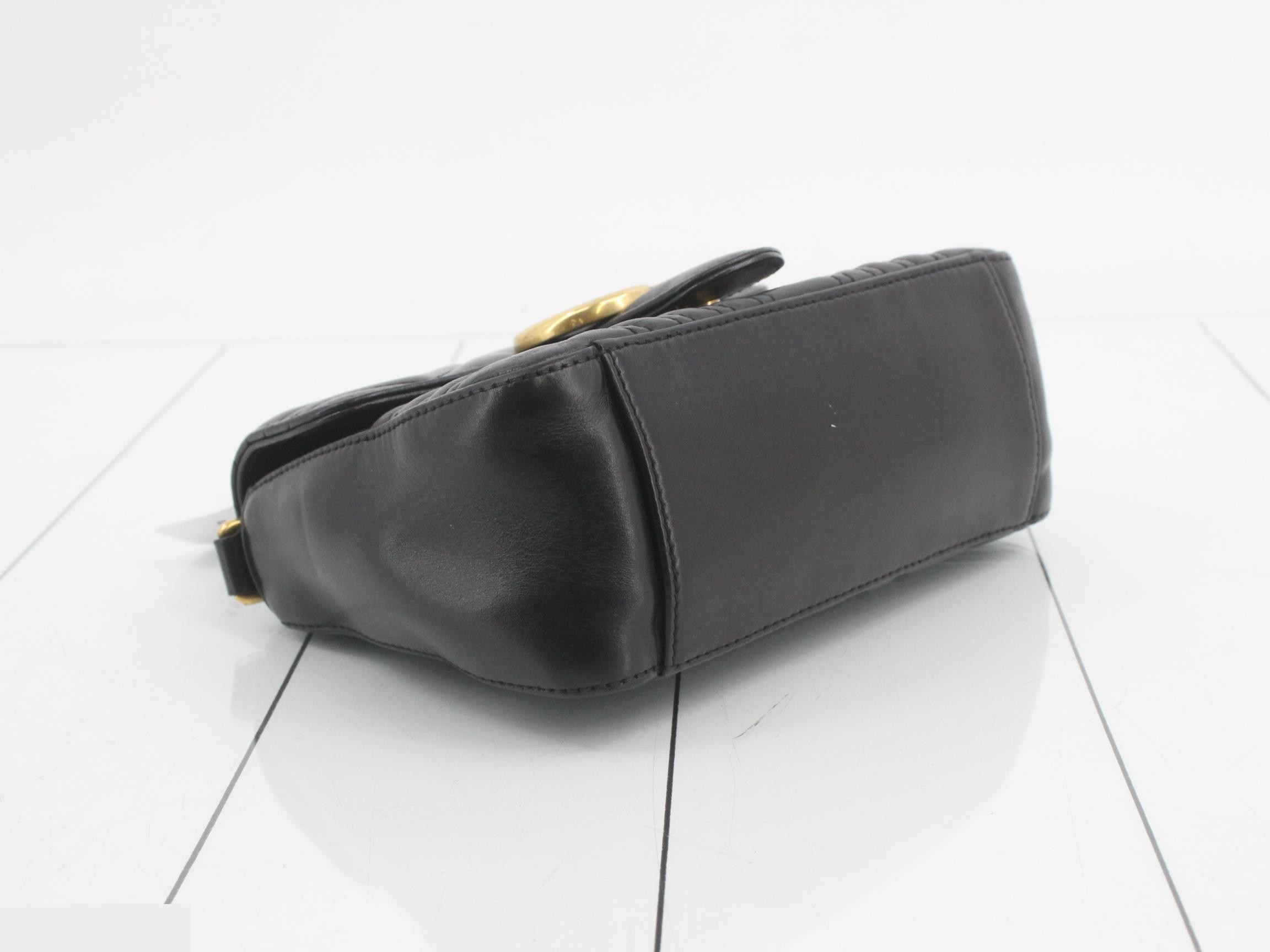 GG Marmont Leather 2-Way Handbag, Black — view 5