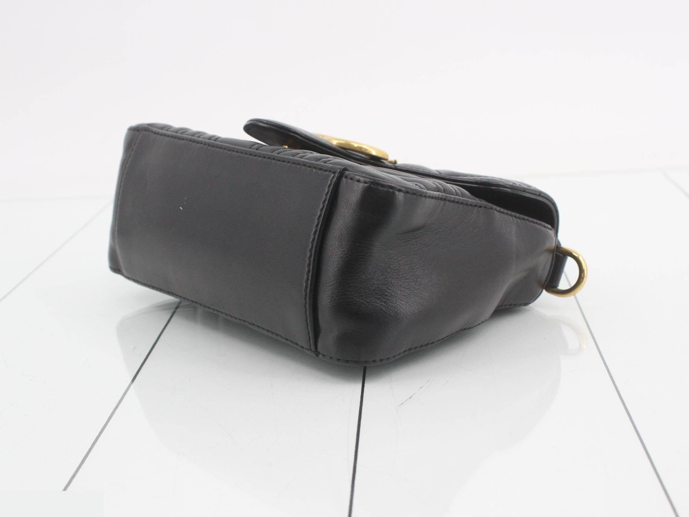 GG Marmont Leather 2-Way Handbag, Black — view 6