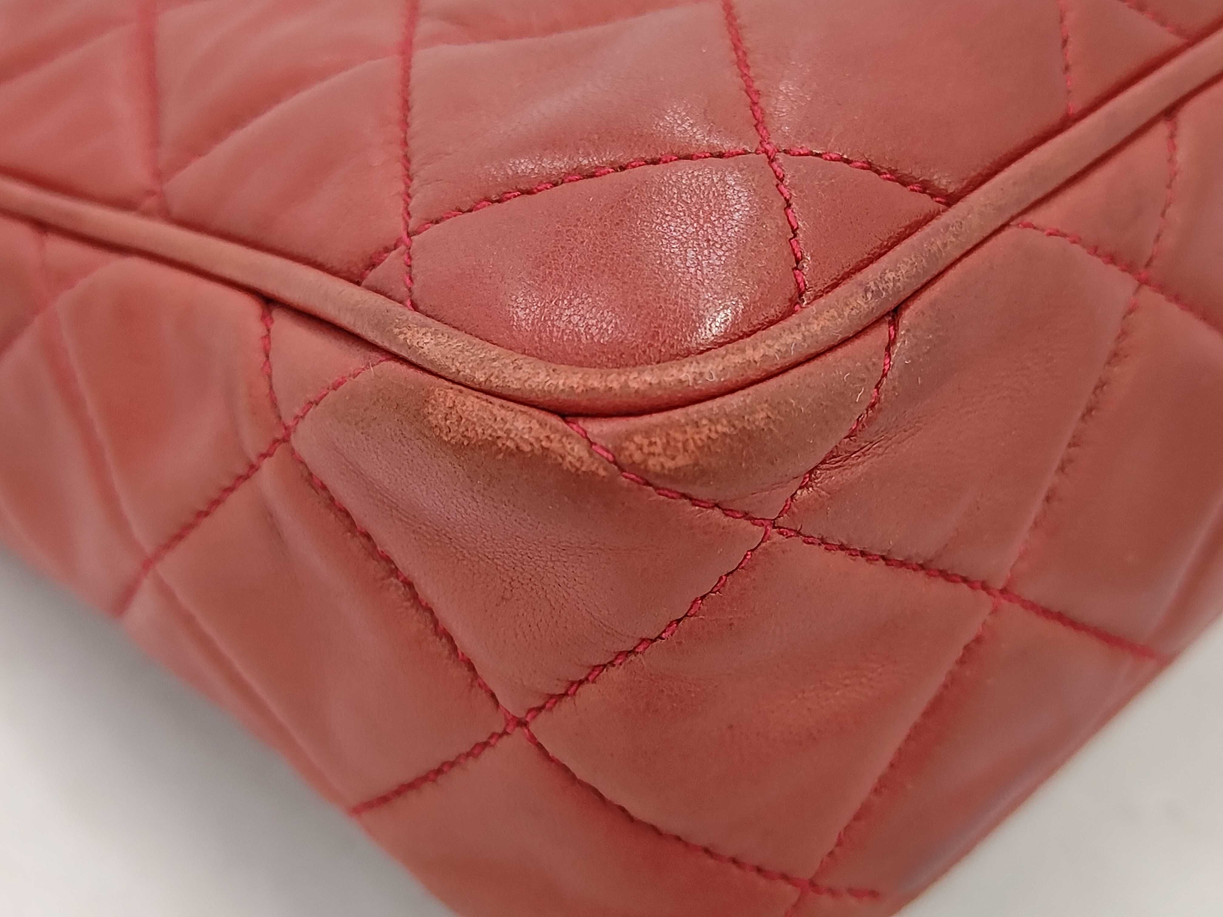 0820046 Shoulder Bag, Chain Shoulder Bag, Matelassé, Fringe, Lambskin, Red Shoulder Bag — view 4