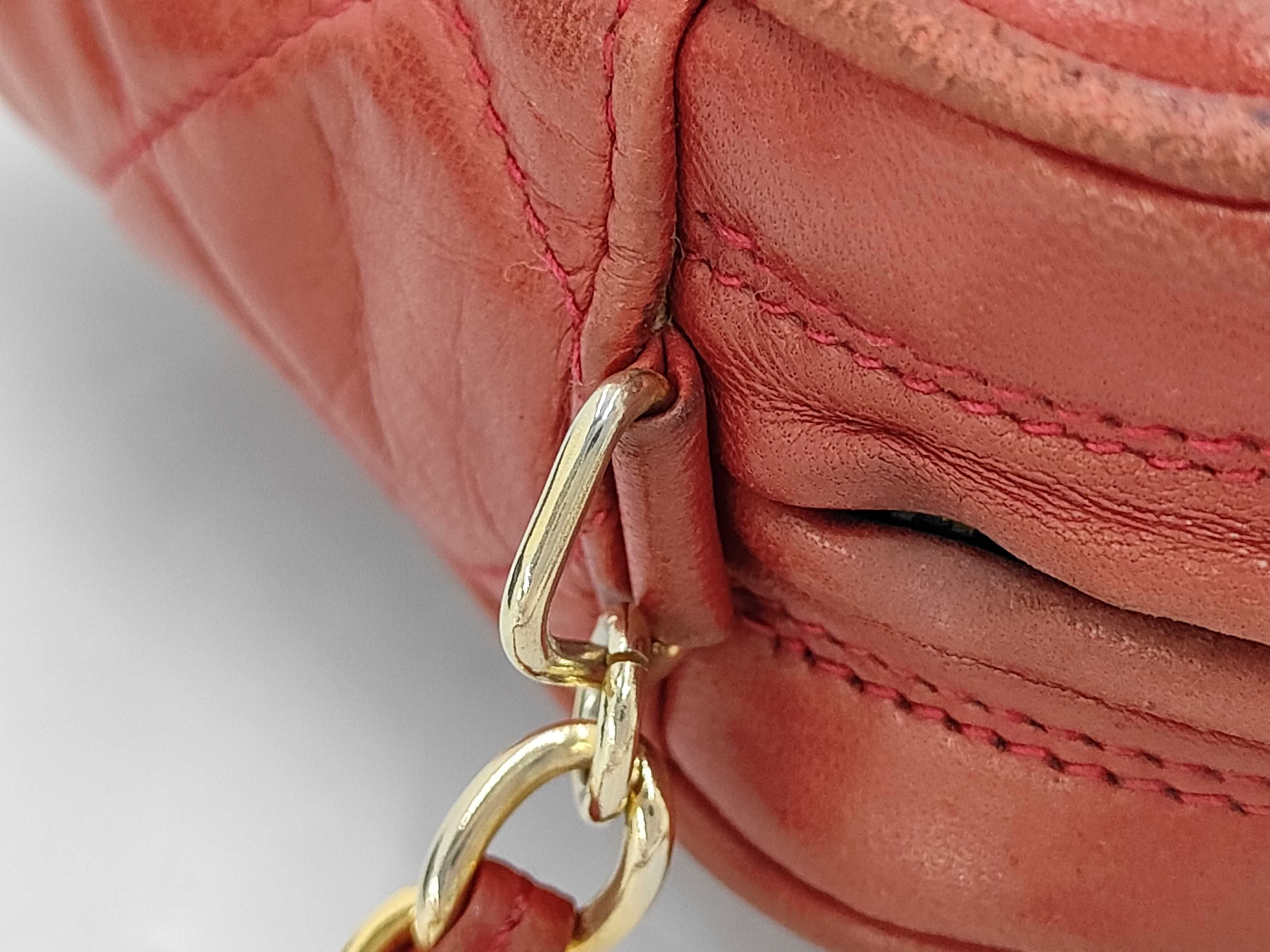 0820046 Shoulder Bag, Chain Shoulder Bag, Matelassé, Fringe, Lambskin, Red Shoulder Bag — view 7