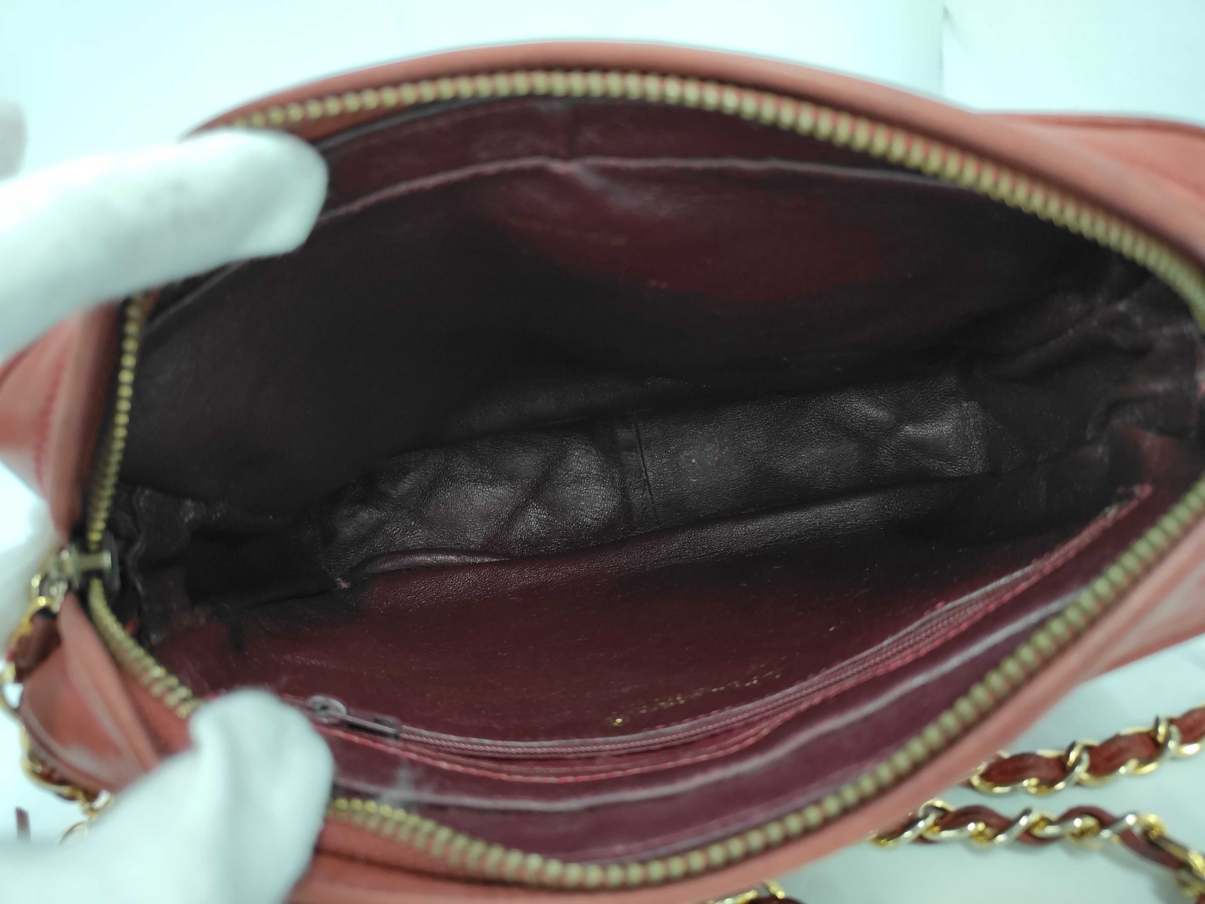 0820046 Shoulder Bag, Chain Shoulder Bag, Matelassé, Fringe, Lambskin, Red Shoulder Bag — view 8