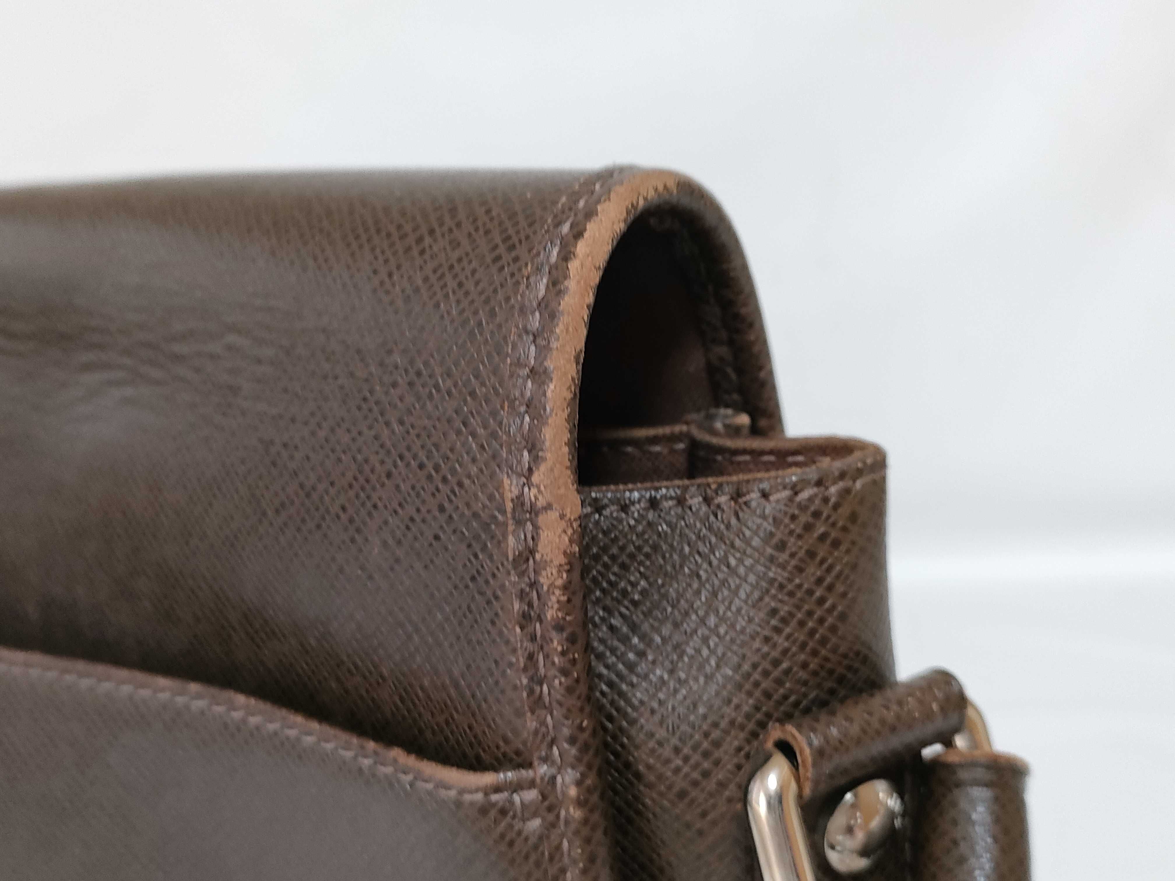 Taiga Leather Shoulder Bag, Andrey Grizzly, Dark Brown. — view 15