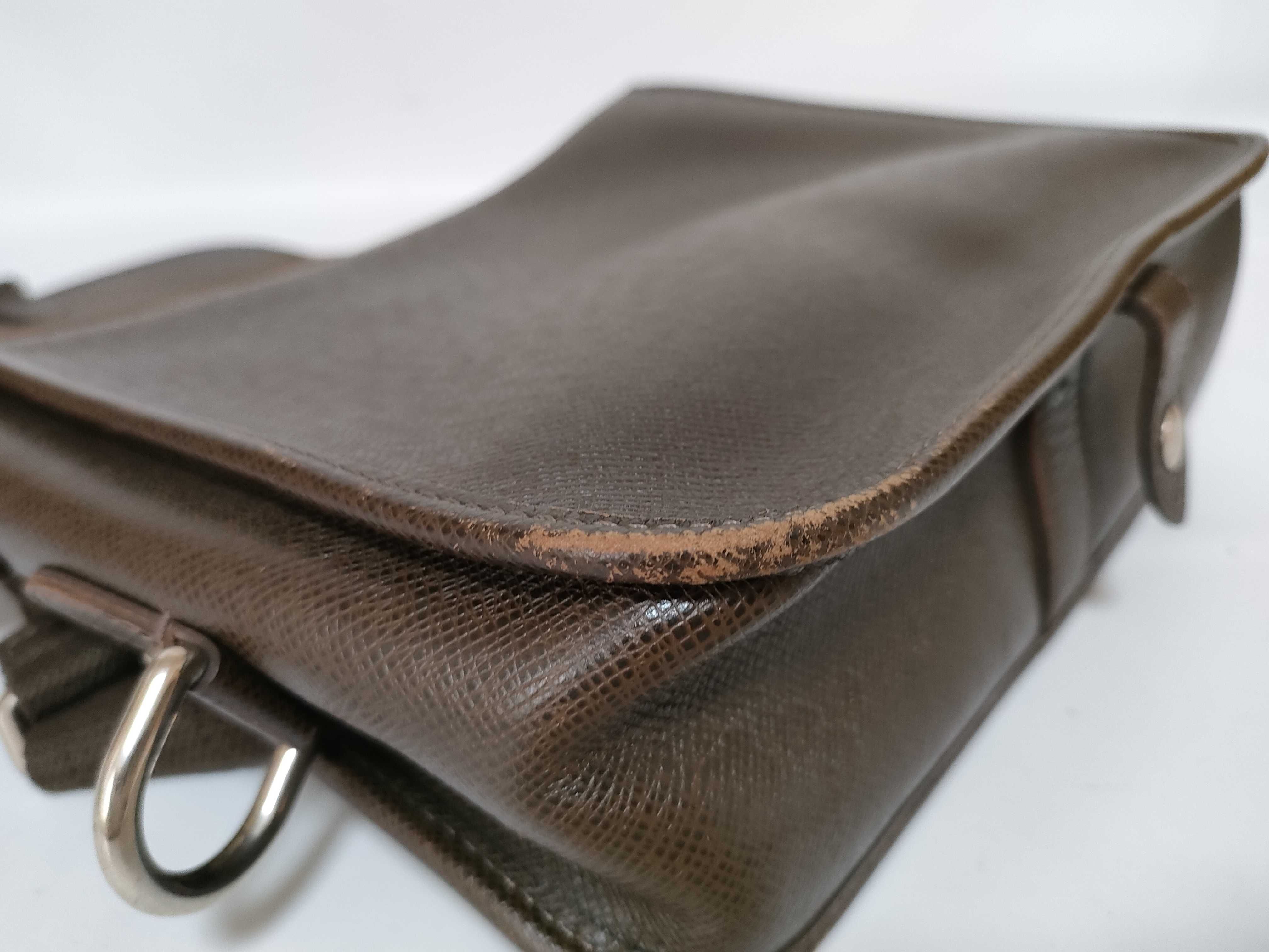 Taiga Leather Shoulder Bag, Andrey Grizzly, Dark Brown. — view 6