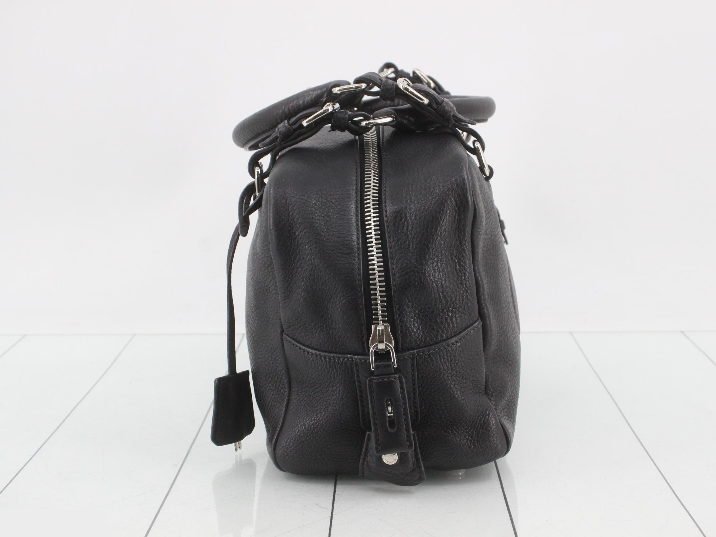 Leather logo semi-shoulder bag, black — view 4