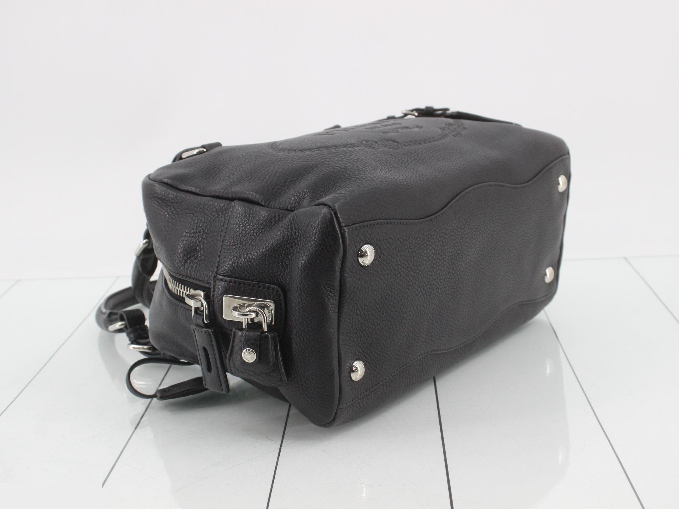 Leather logo semi-shoulder bag, black — view 5