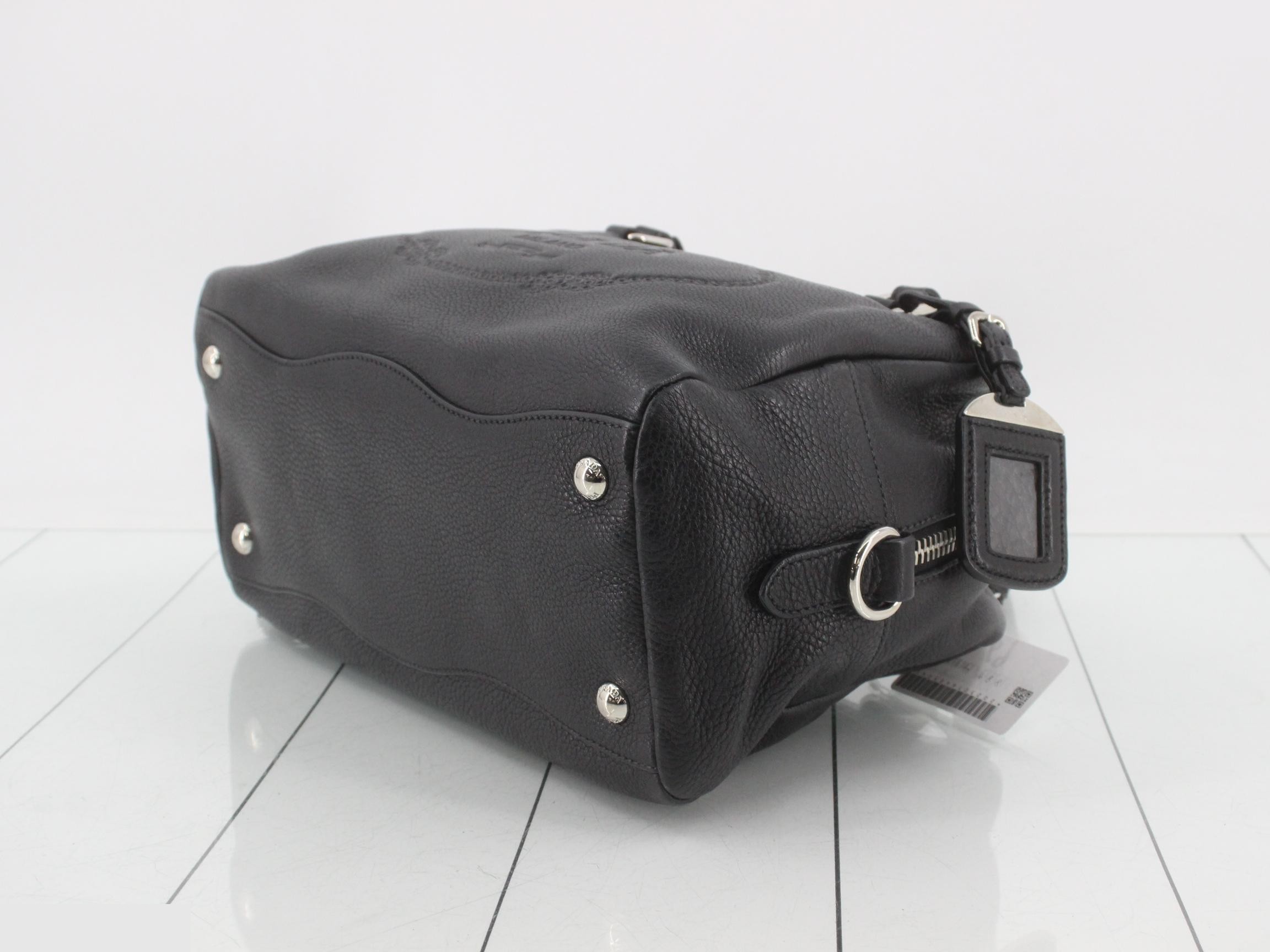 Leather logo semi-shoulder bag, black — view 6