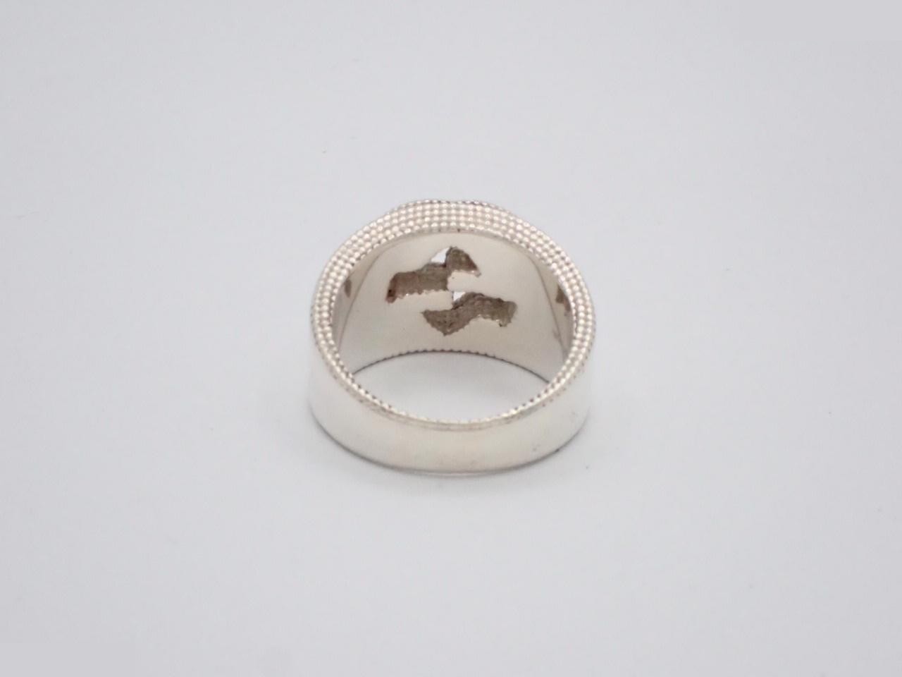 Interlocking G Ring, Ag925, 19g, Stamped 23, Actual Size #22, Silver — view 2