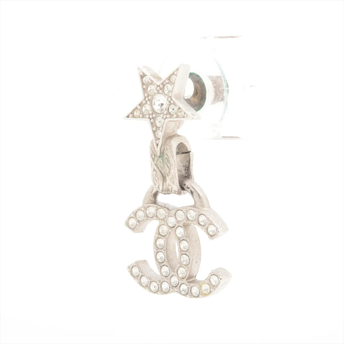 Coco Mark Star F24V Earring (Single earring only) GP x Rhinestone Silver. — view 3