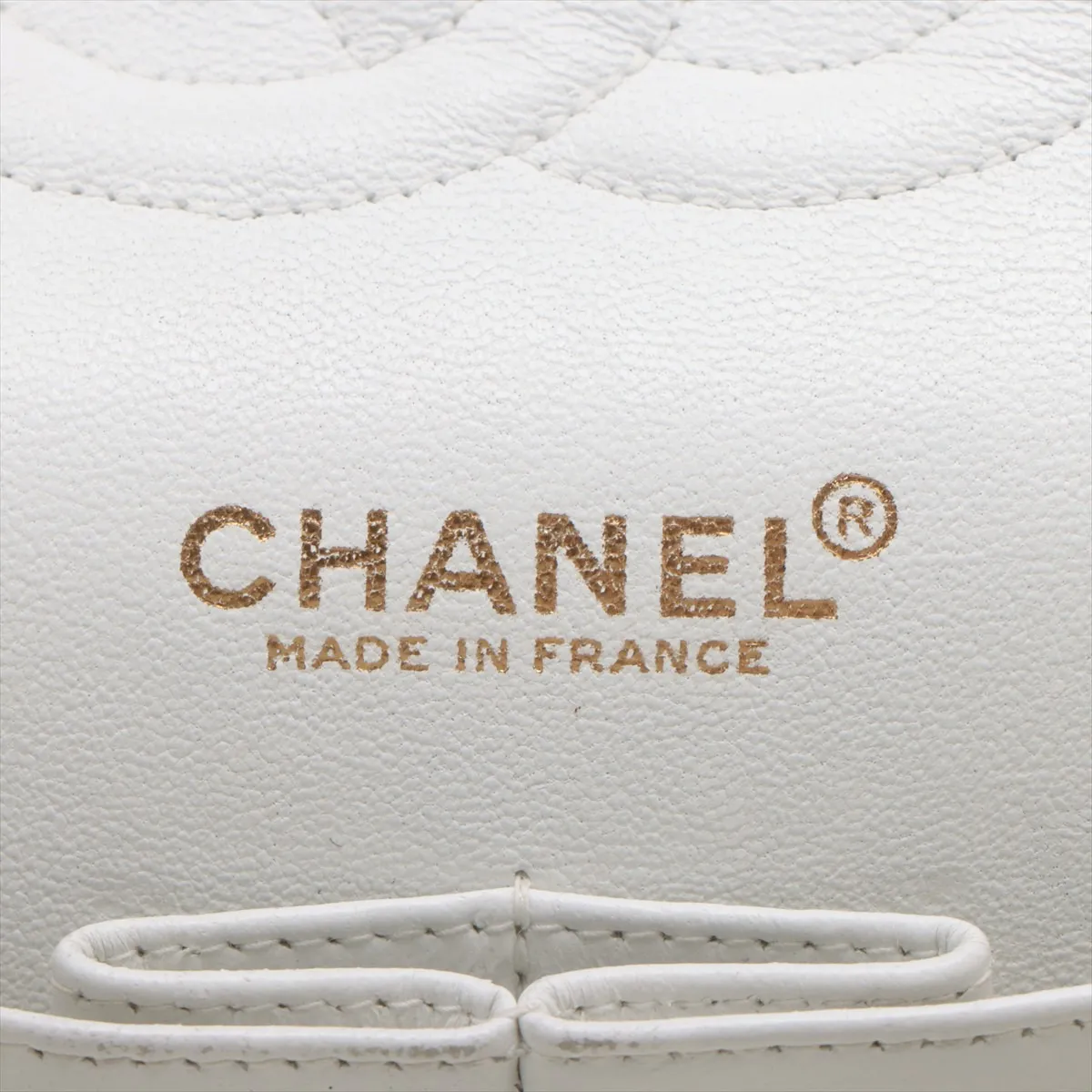 Matelassé 25 Lambskin Double Flap Double Chain Bag, White with Gold Hardware, 6358922, Series 6, A01112 — view 9