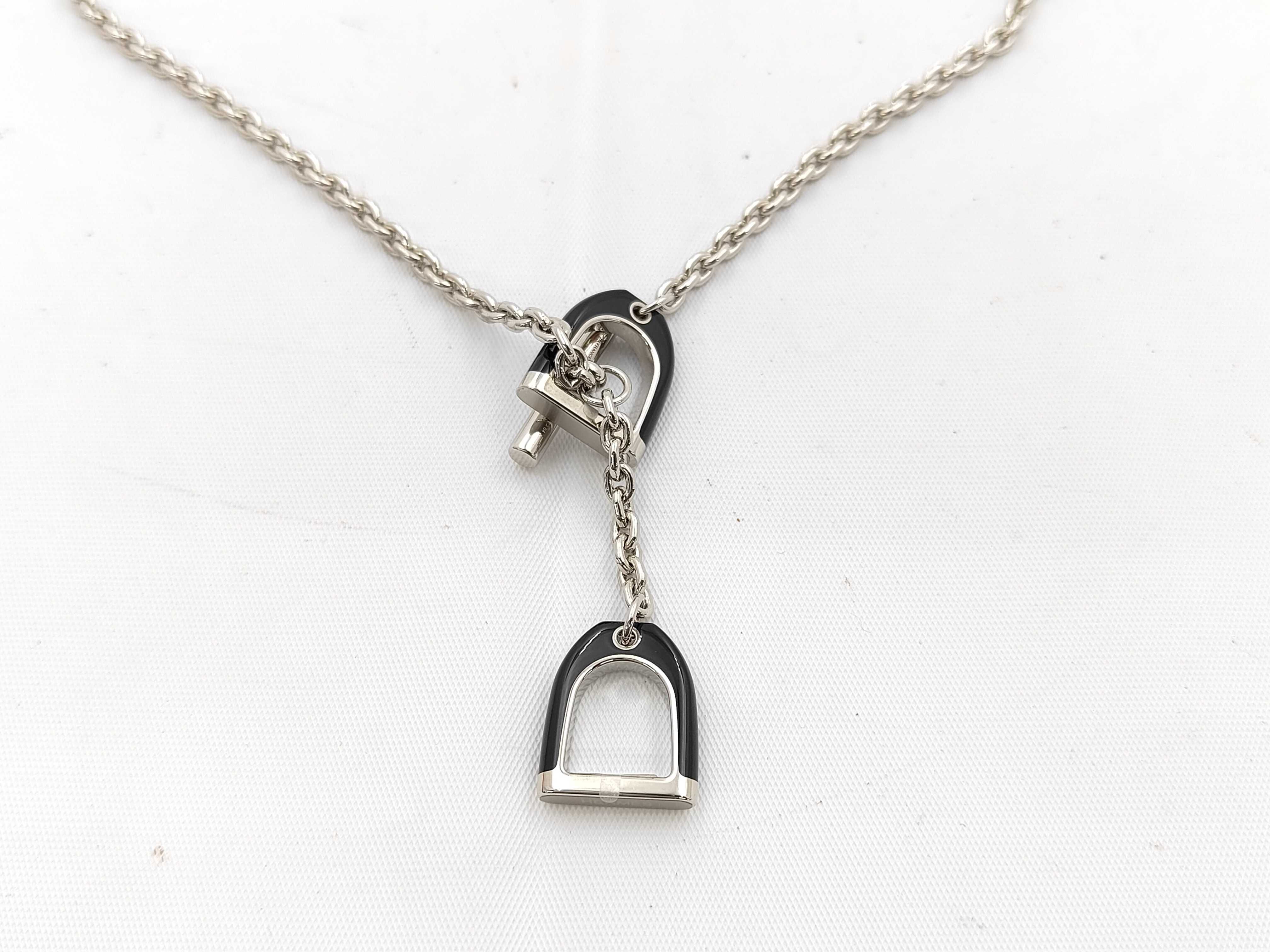 Etrier Palladium Black Silver Necklace — view 2