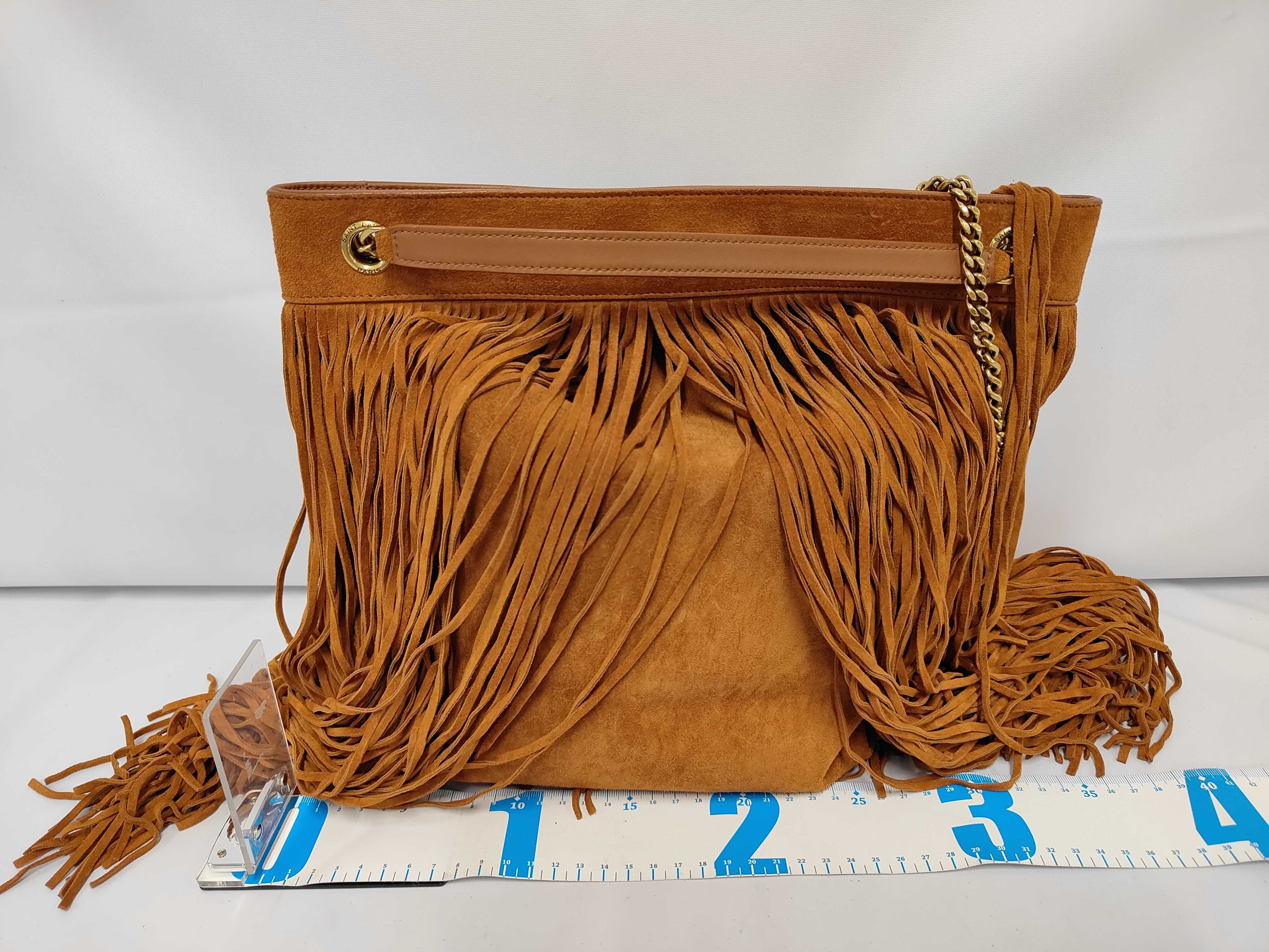 suede fringe chain shoulder bag. — view 3
