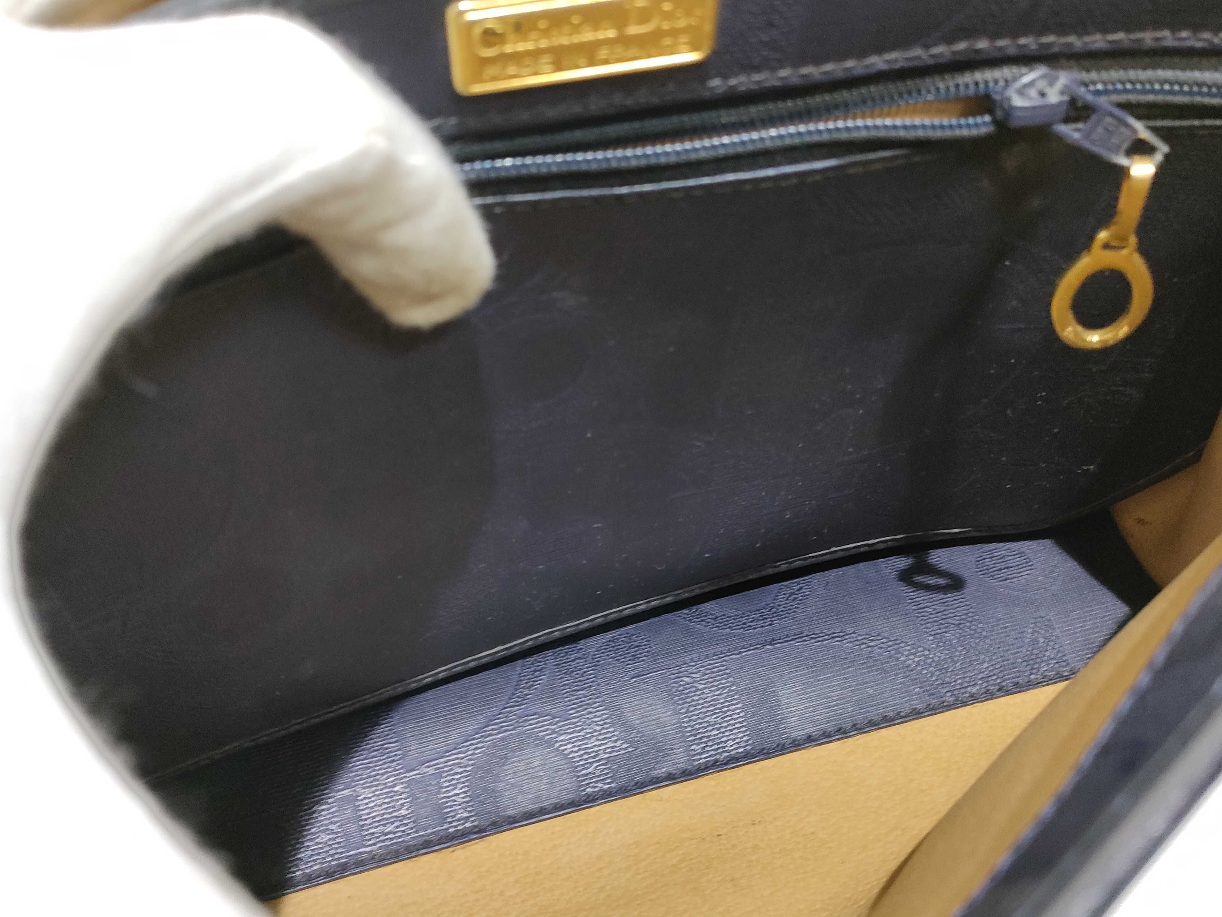 Trotter Christian Dior Trotter Second Bag Leather Navy Second Bag — view 5