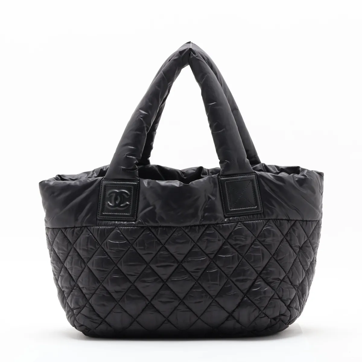 Coco Cocoon Nylon x Leather Handbag, Black with Silver Hardware, 15210060 (Serial Number 15) — view 2