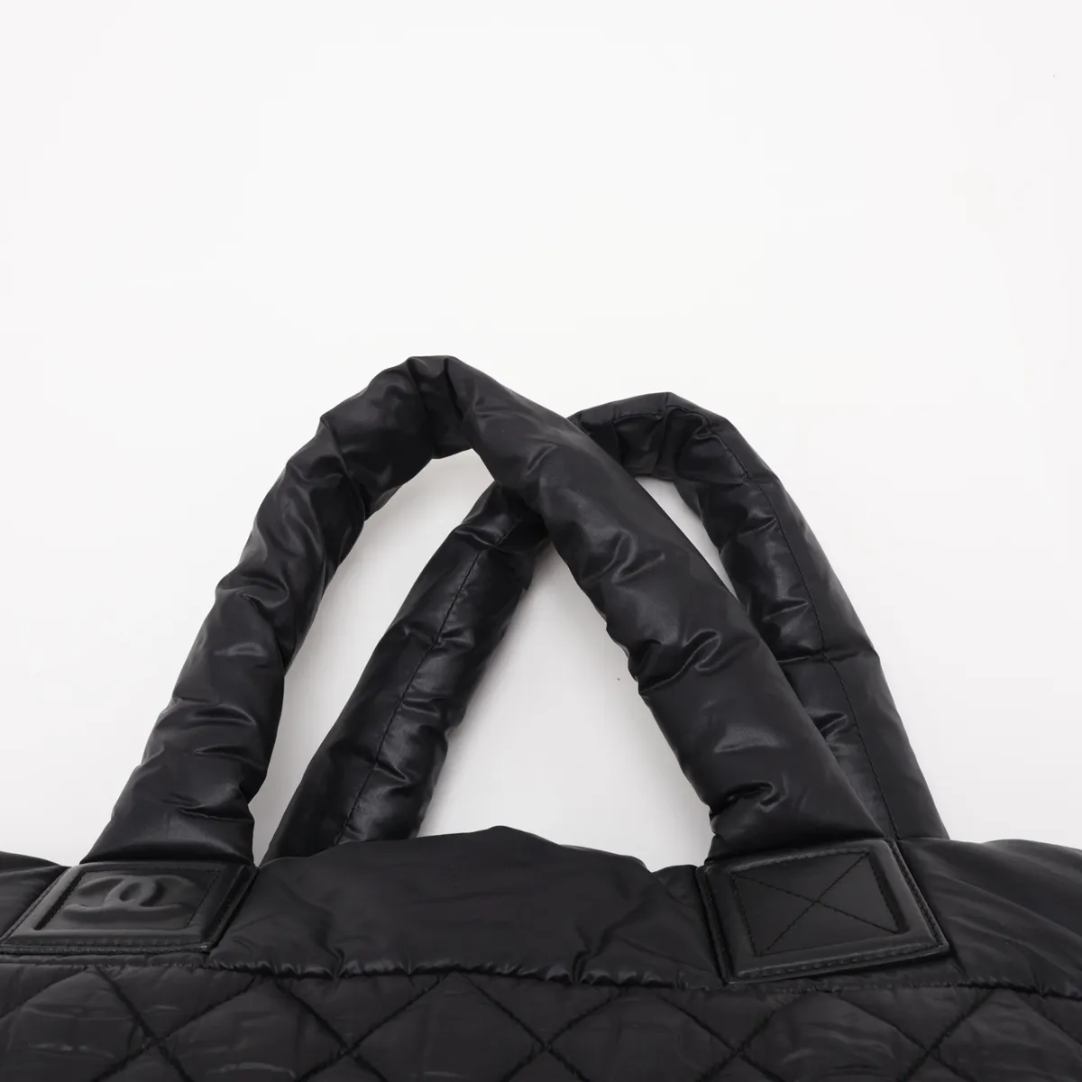 Coco Cocoon Nylon x Leather Handbag, Black with Silver Hardware, 15210060 (Serial Number 15) — view 6