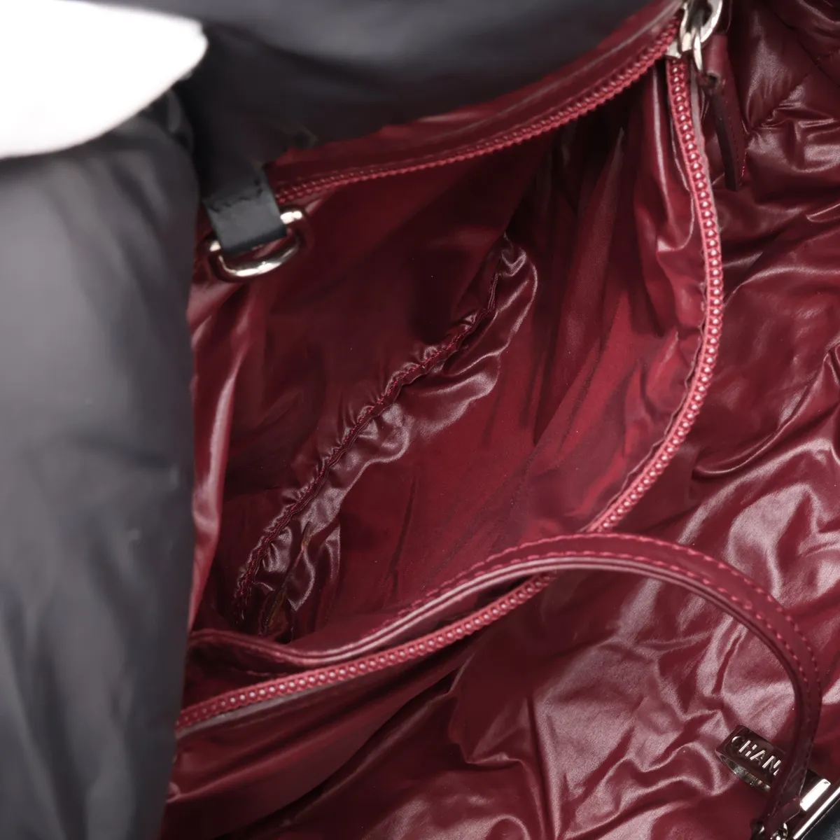 Coco Cocoon Nylon x Leather Handbag, Black with Silver Hardware, 15210060 (Serial Number 15) — view 8