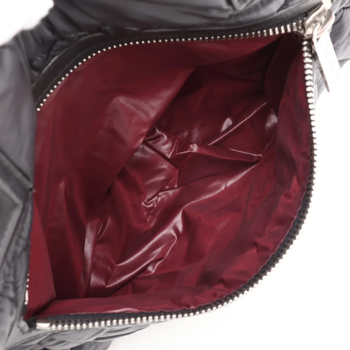 Coco Cocoon Nylon x Leather Handbag, Black with Silver Hardware, 15210060 (Serial Number 15) — view 9