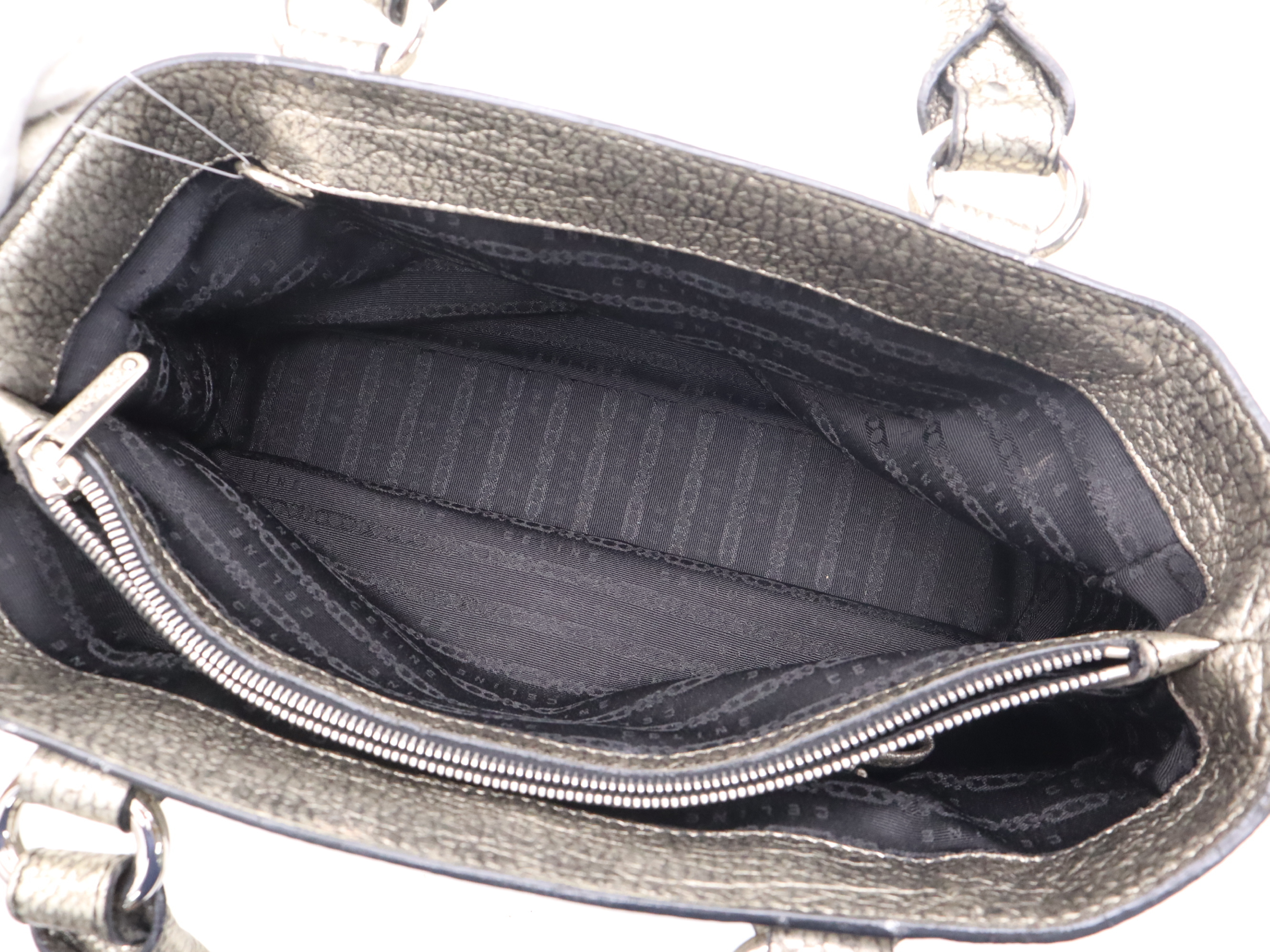 Leather Boogie Bag, Metallic Gold, Silver Hardware, with Dust Bag, Handbag — view 11