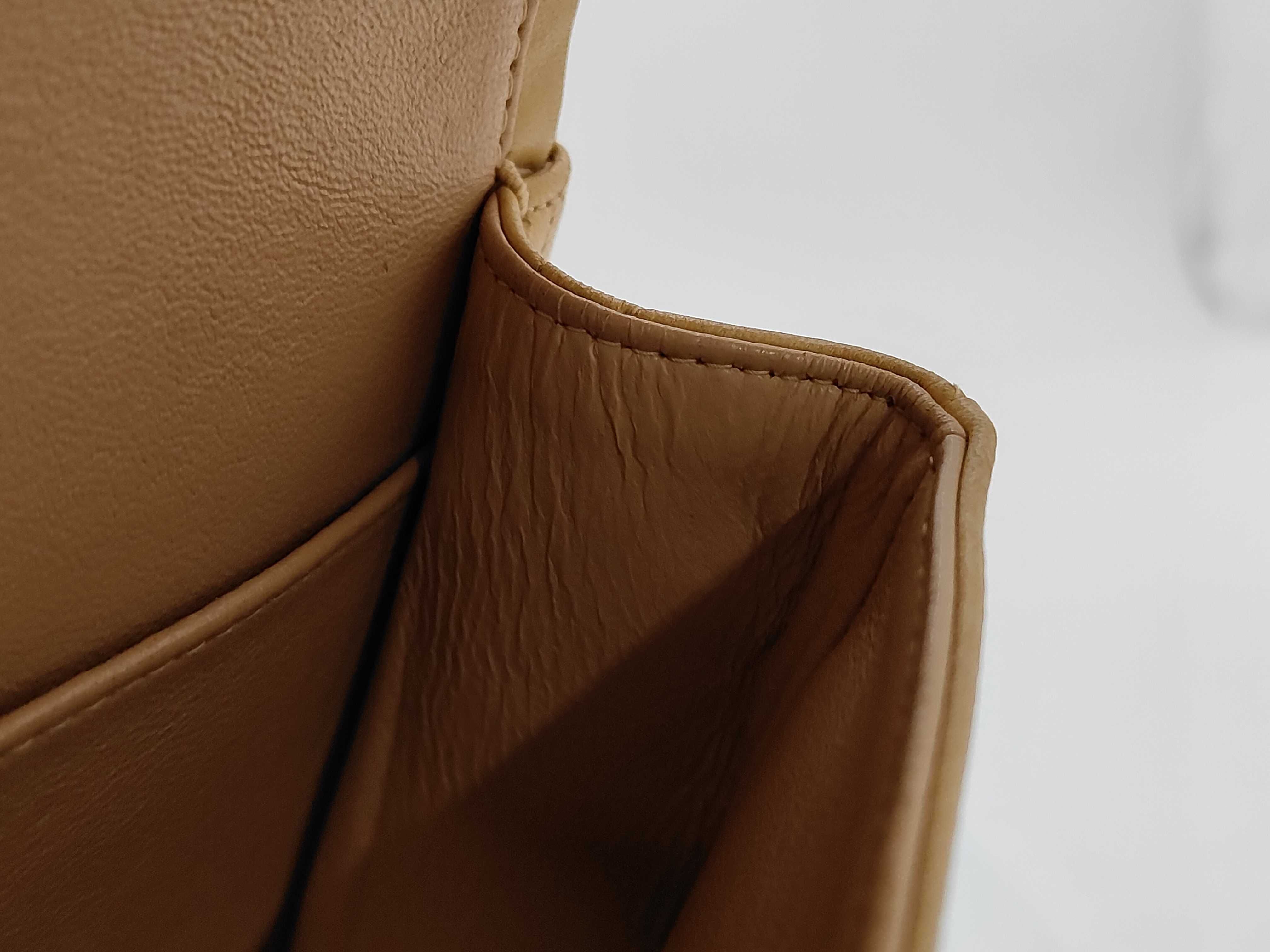 Matelassé 25 Double Flap Lambskin Chain Shoulder Bag (Serial No. 6, Beige) — view 13