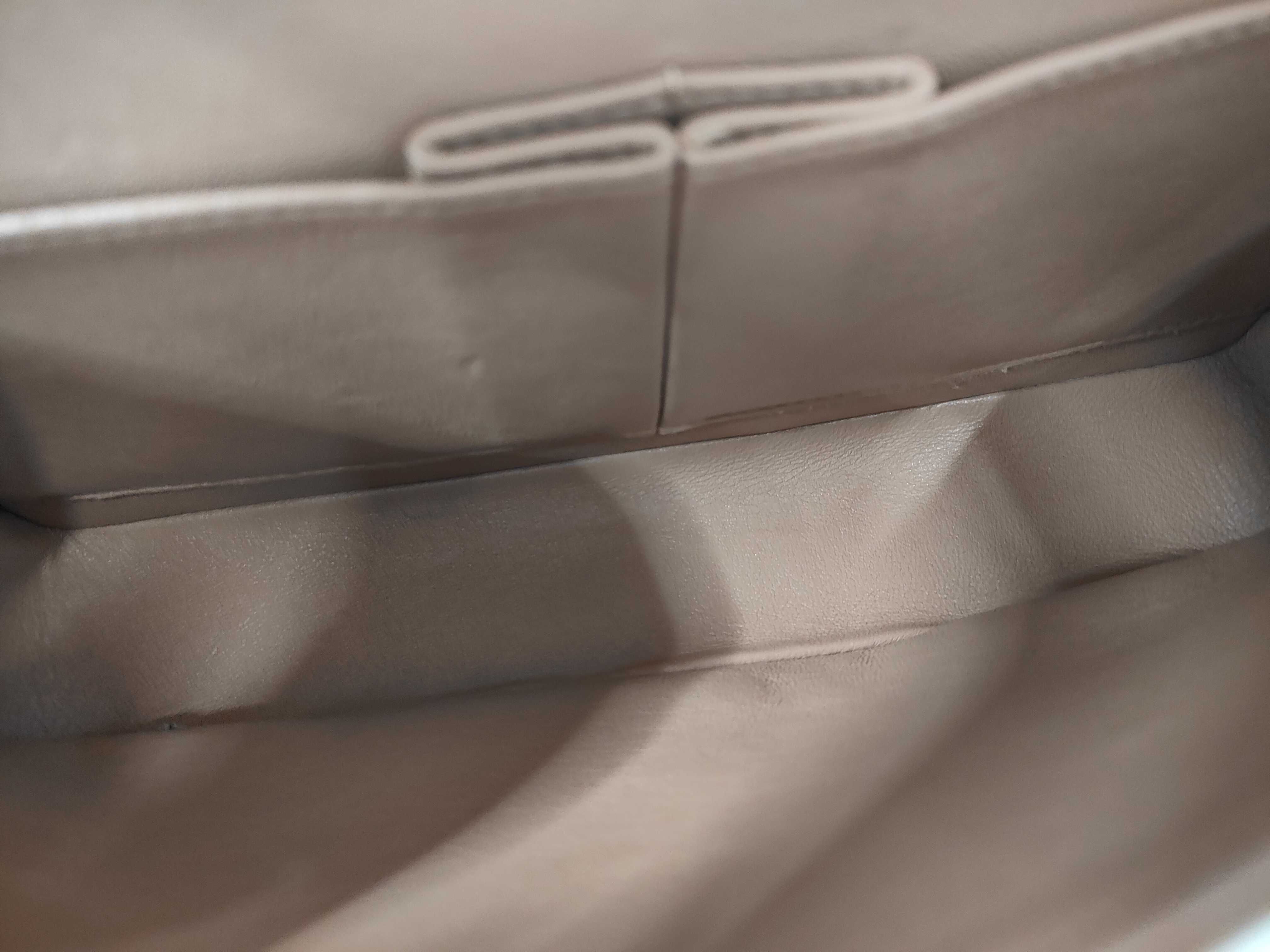 Matelassé 25 Double Flap Lambskin Chain Shoulder Bag (Serial No. 6, Beige) — view 14
