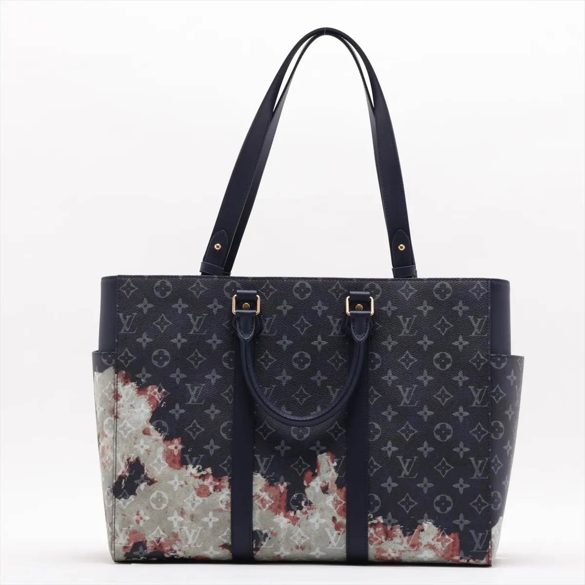 Monogram Bleach Sac Plat 24H M46812 Navy (RFID detected)