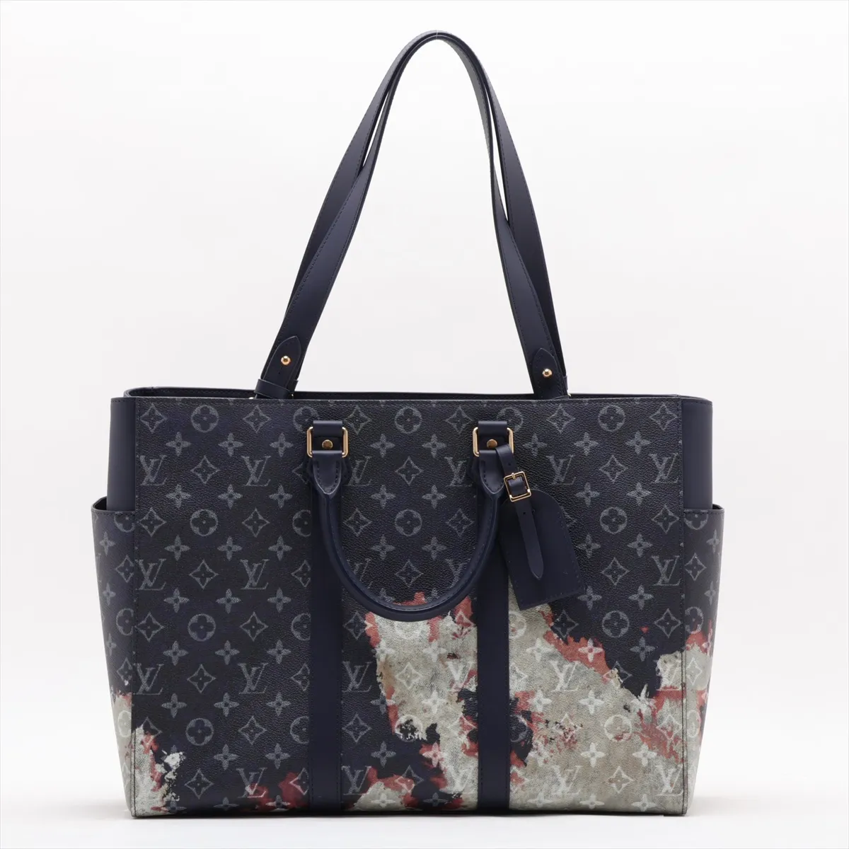 Monogram Bleach Sac Plat 24H M46812 Navy (RFID detected) — view 2
