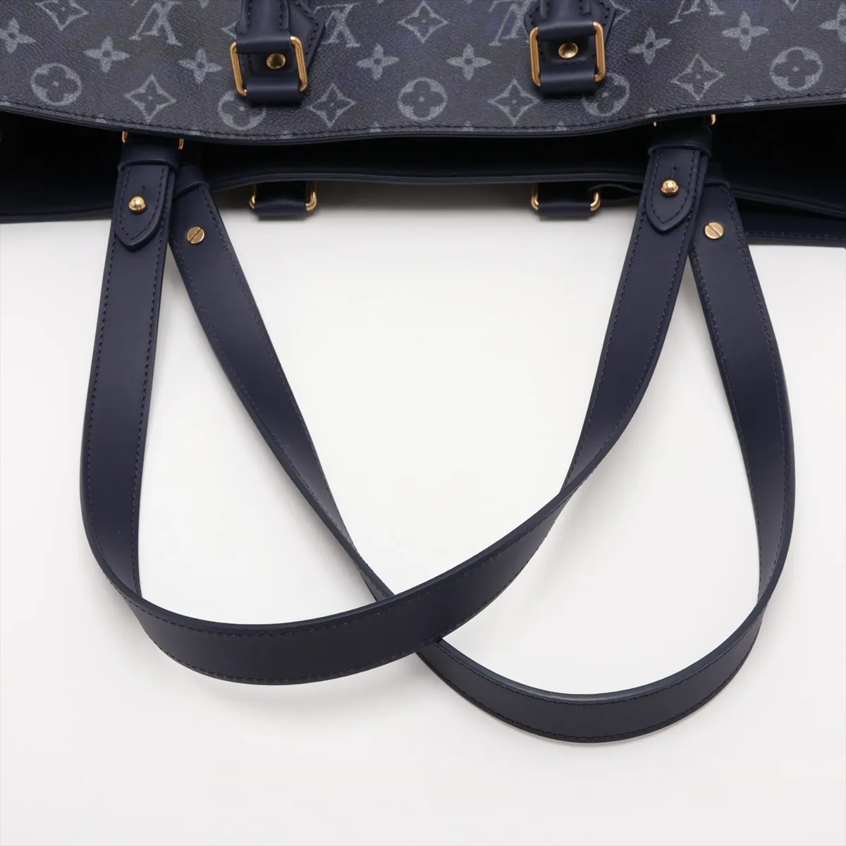 Monogram Bleach Sac Plat 24H M46812 Navy (RFID detected) — view 5