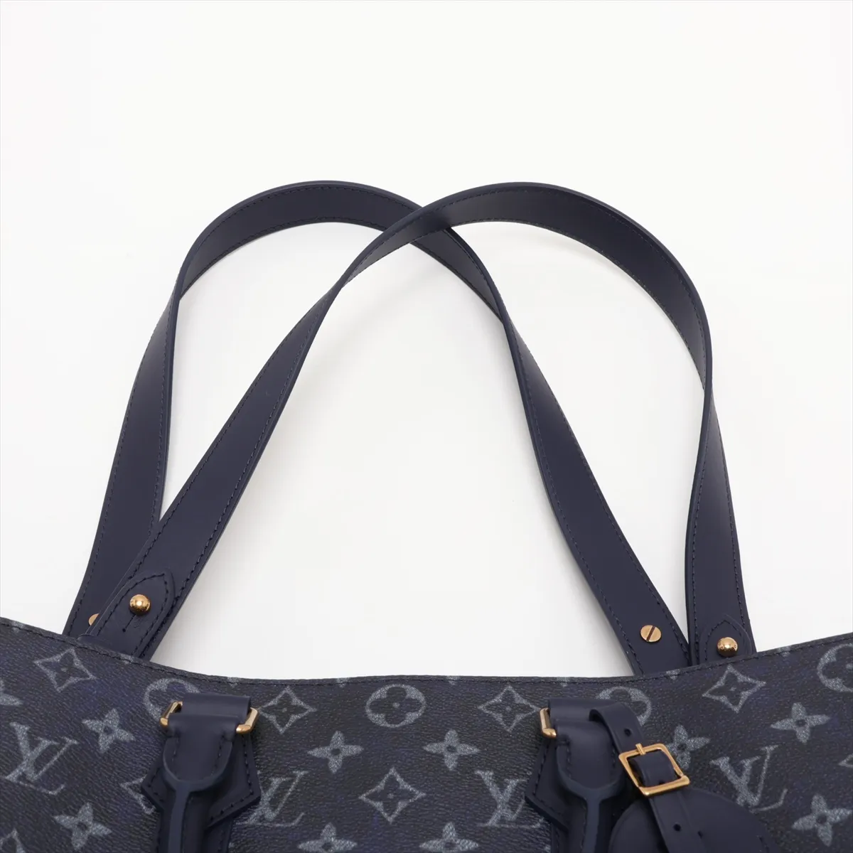 Monogram Bleach Sac Plat 24H M46812 Navy (RFID detected) — view 6