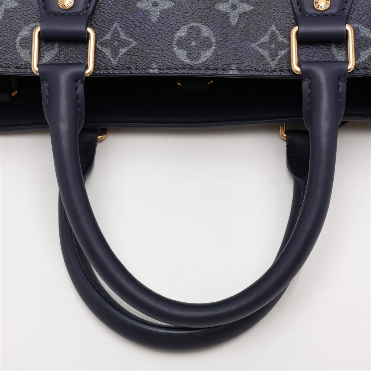 Monogram Bleach Sac Plat 24H M46812 Navy (RFID detected) — view 7