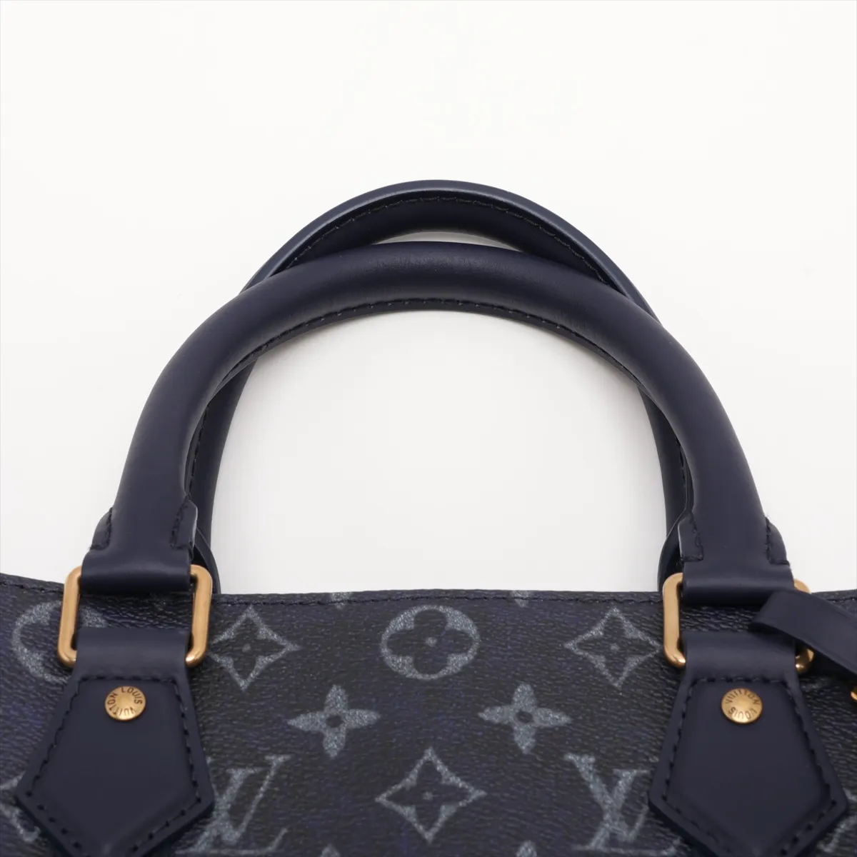 Monogram Bleach Sac Plat 24H M46812 Navy (RFID detected) — view 8