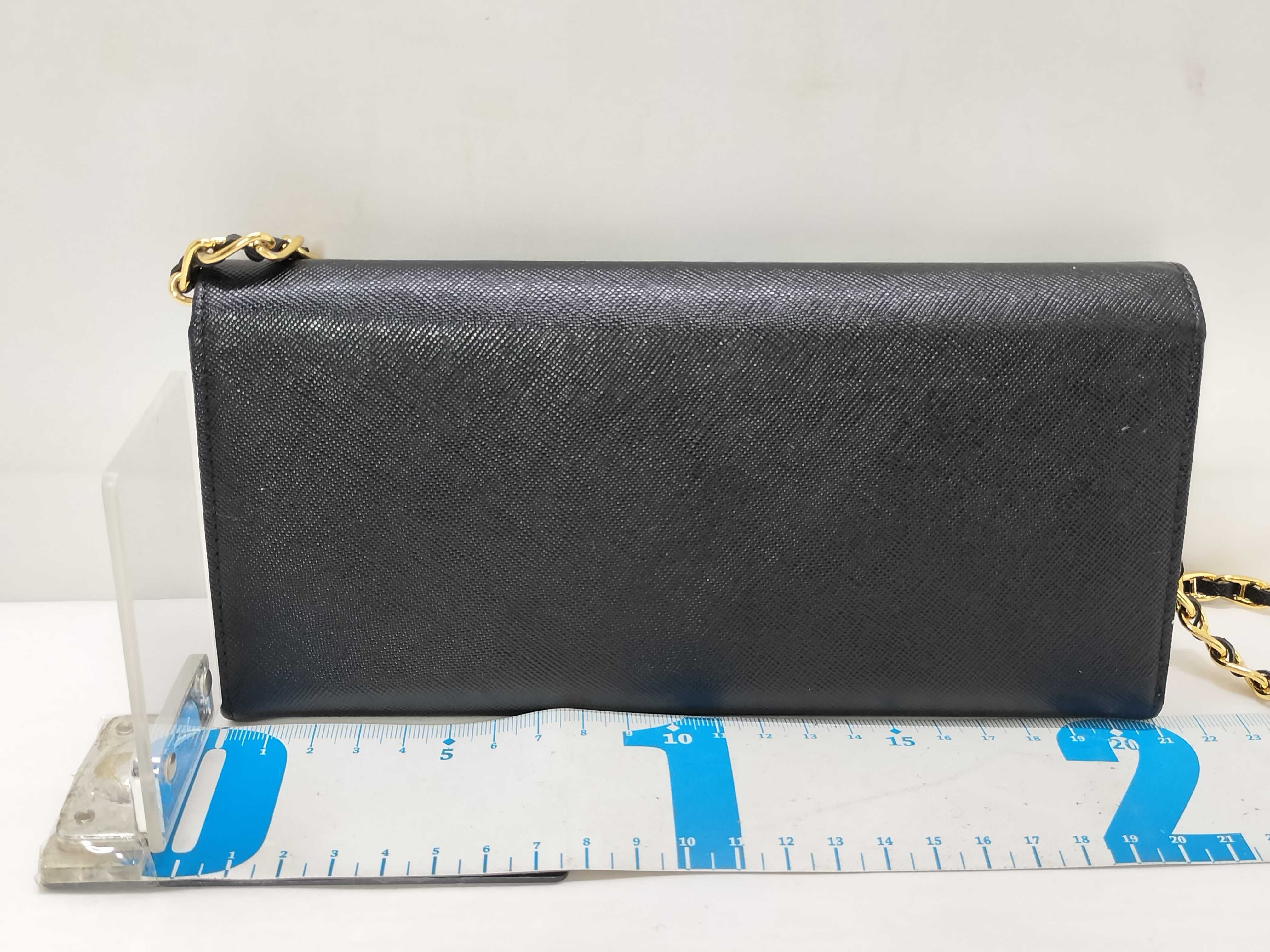 KR- Saffiano WOC Chain Wallet Black 1M1290 Shoulder Bag — view 2
