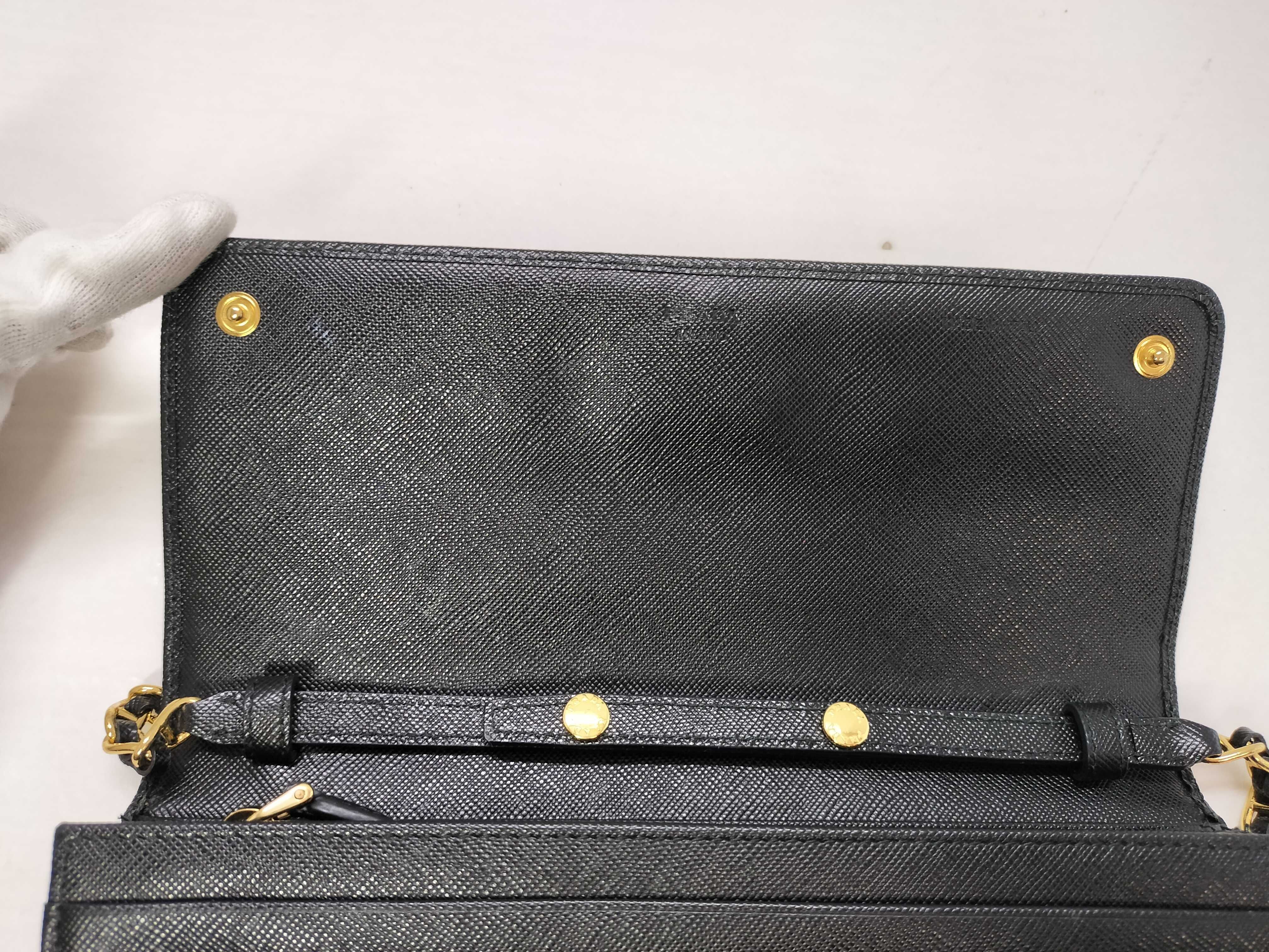 KR- Saffiano WOC Chain Wallet Black 1M1290 Shoulder Bag — view 13