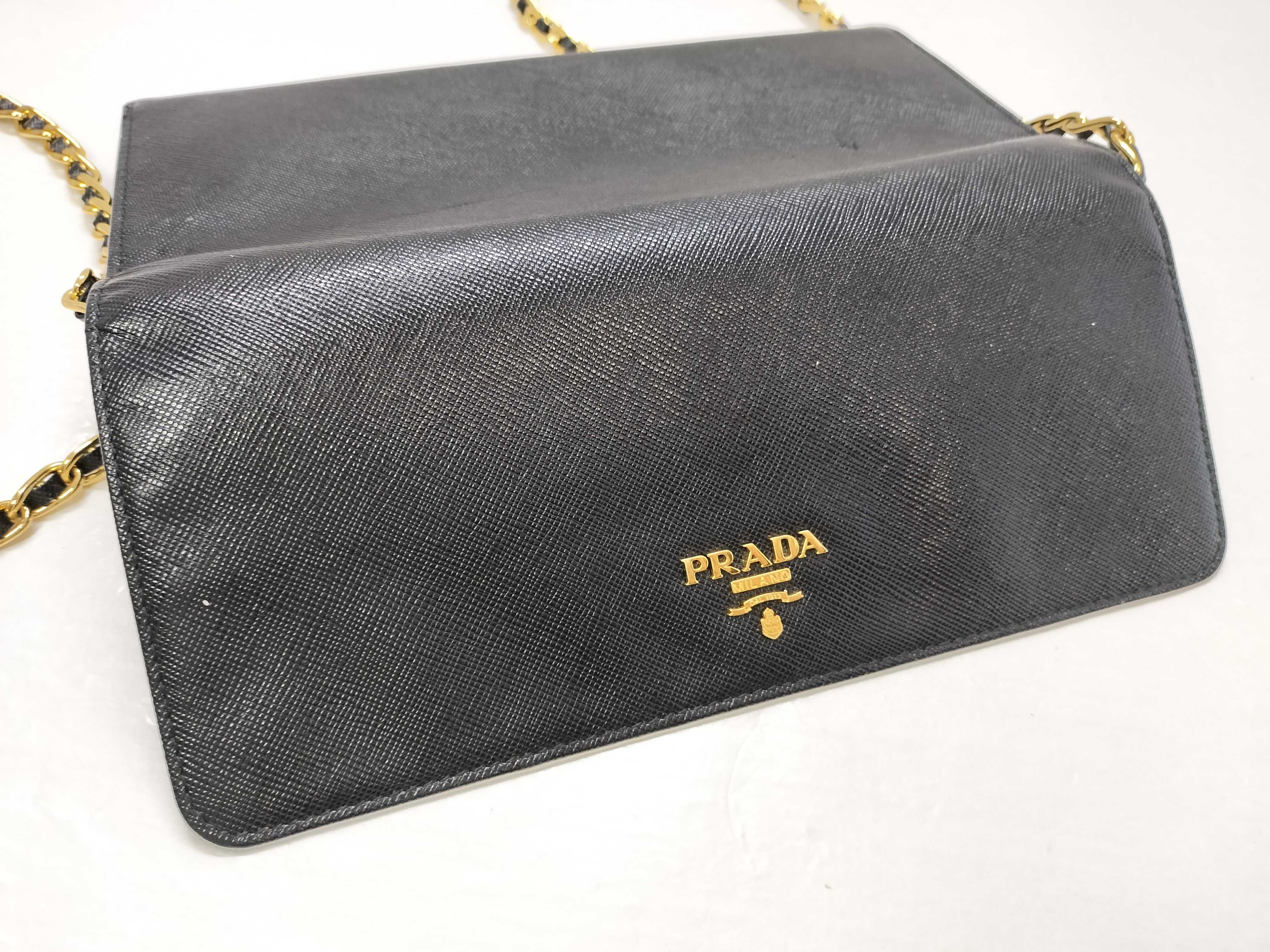 KR- Saffiano WOC Chain Wallet Black 1M1290 Shoulder Bag — view 14