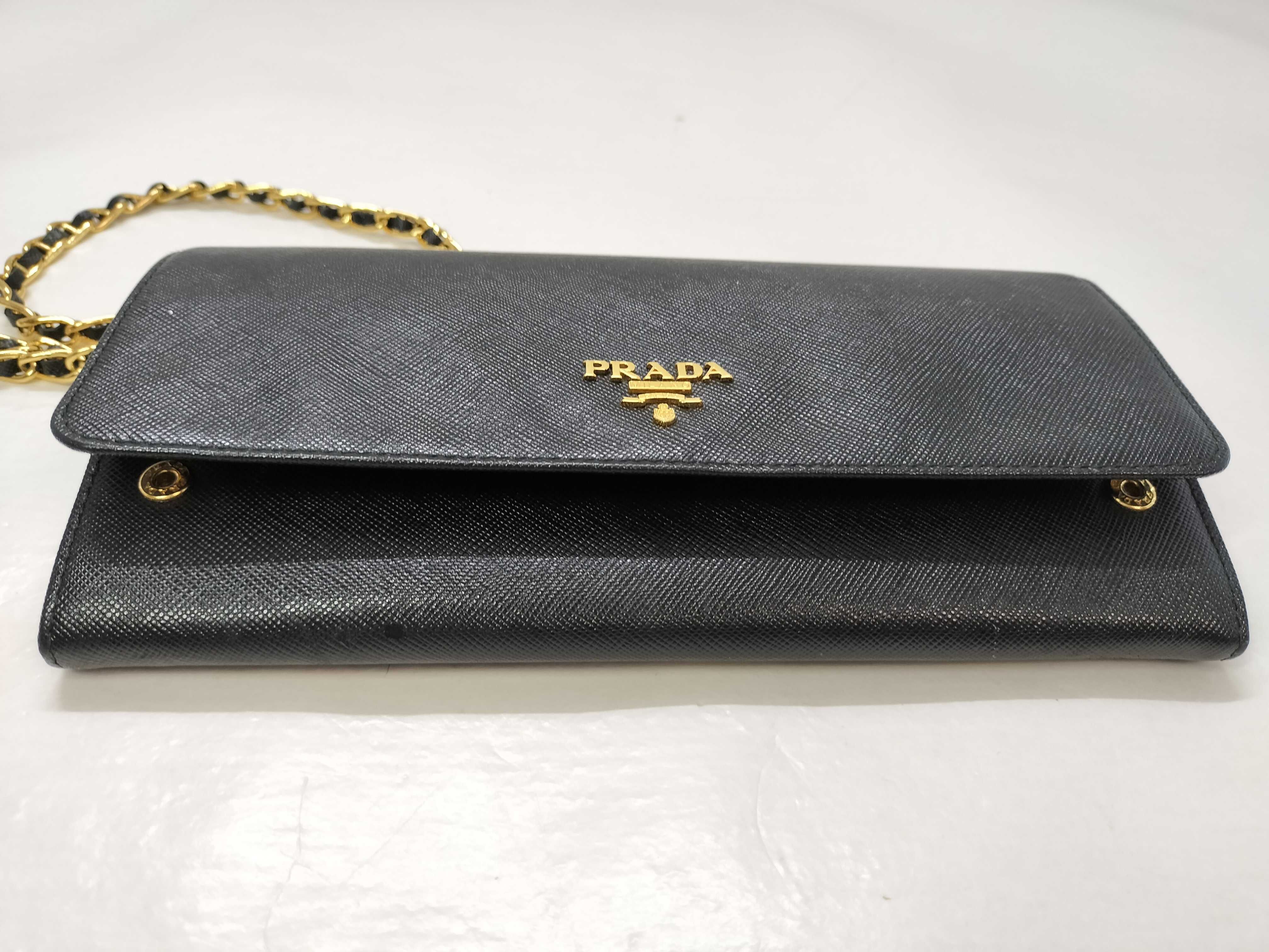 KR- Saffiano WOC Chain Wallet Black 1M1290 Shoulder Bag — view 15
