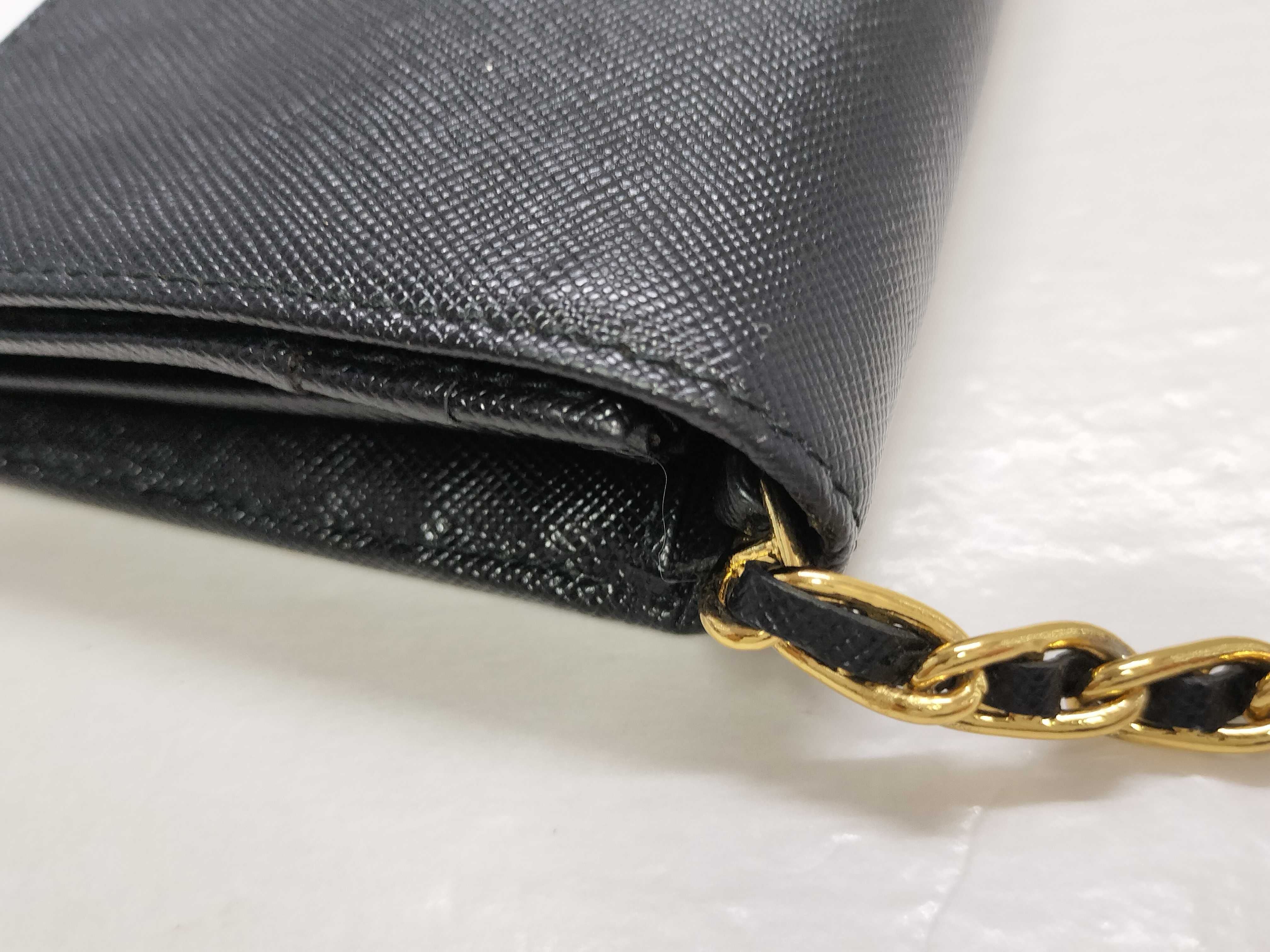 KR- Saffiano WOC Chain Wallet Black 1M1290 Shoulder Bag — view 5