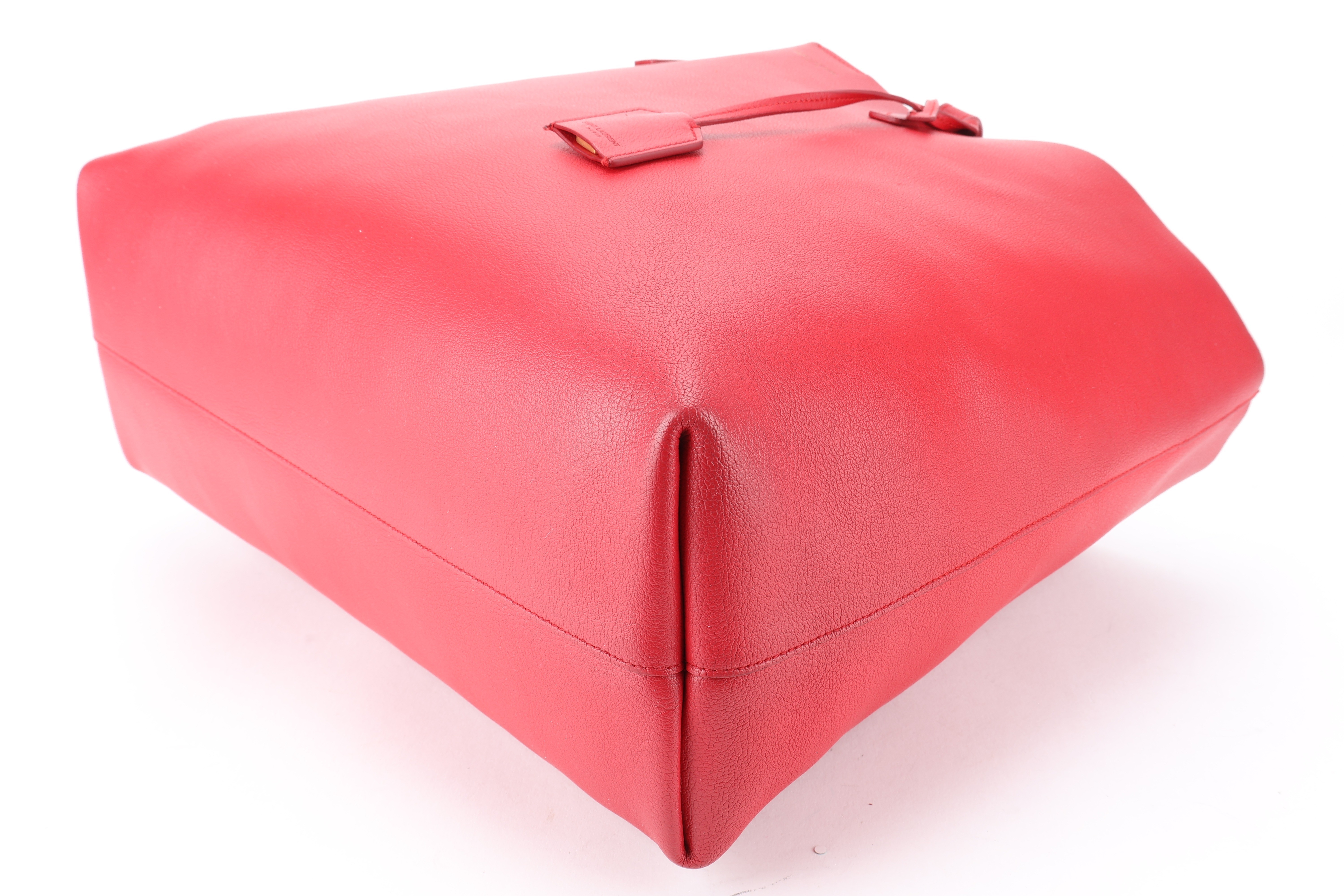 EAST WEST TOTE BAG RED LEATHER — view 4