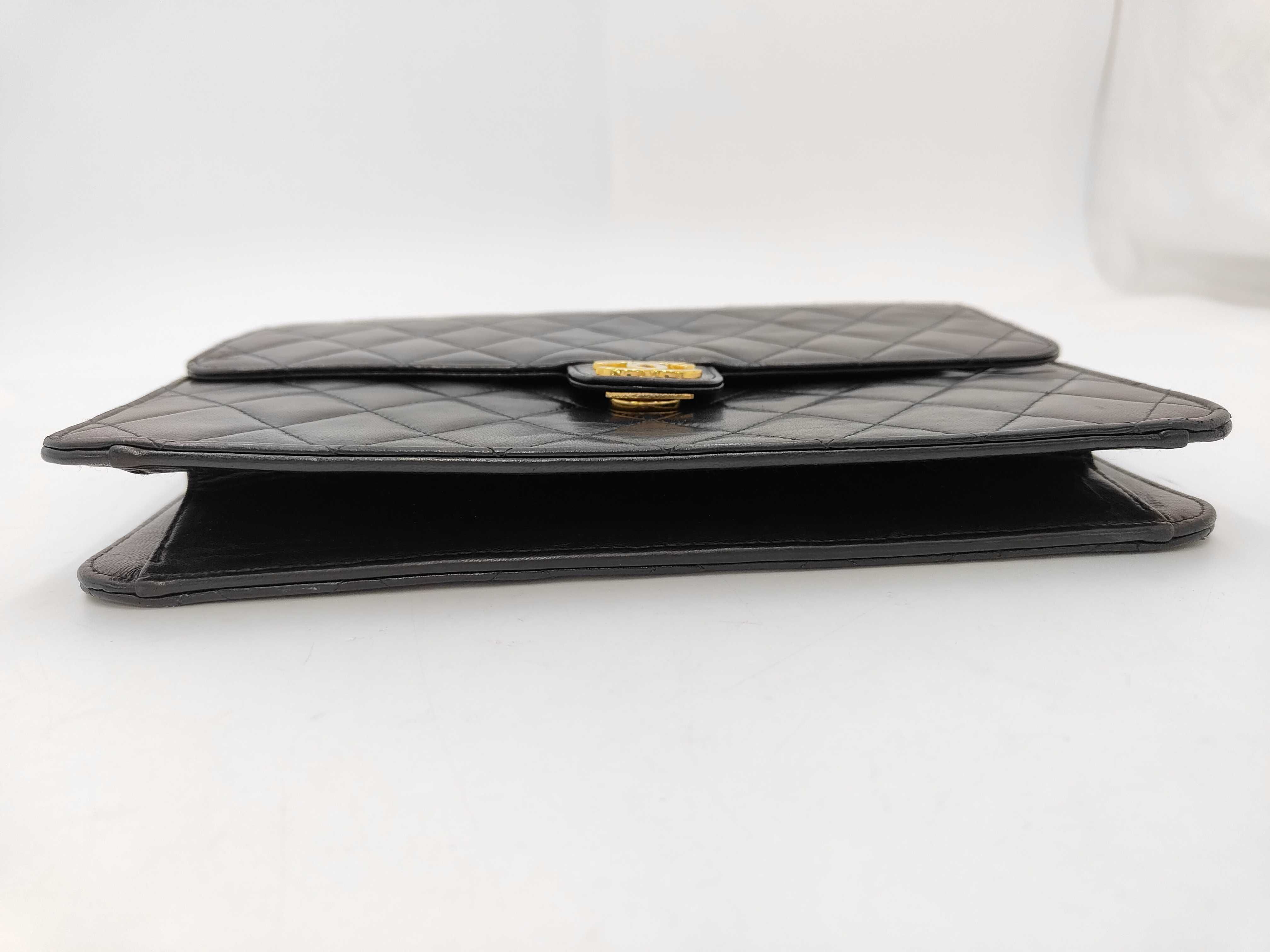 Matelassé Lambskin Shoulder Bag (Serial No. 5, Black, Gold Hardware) — view 6