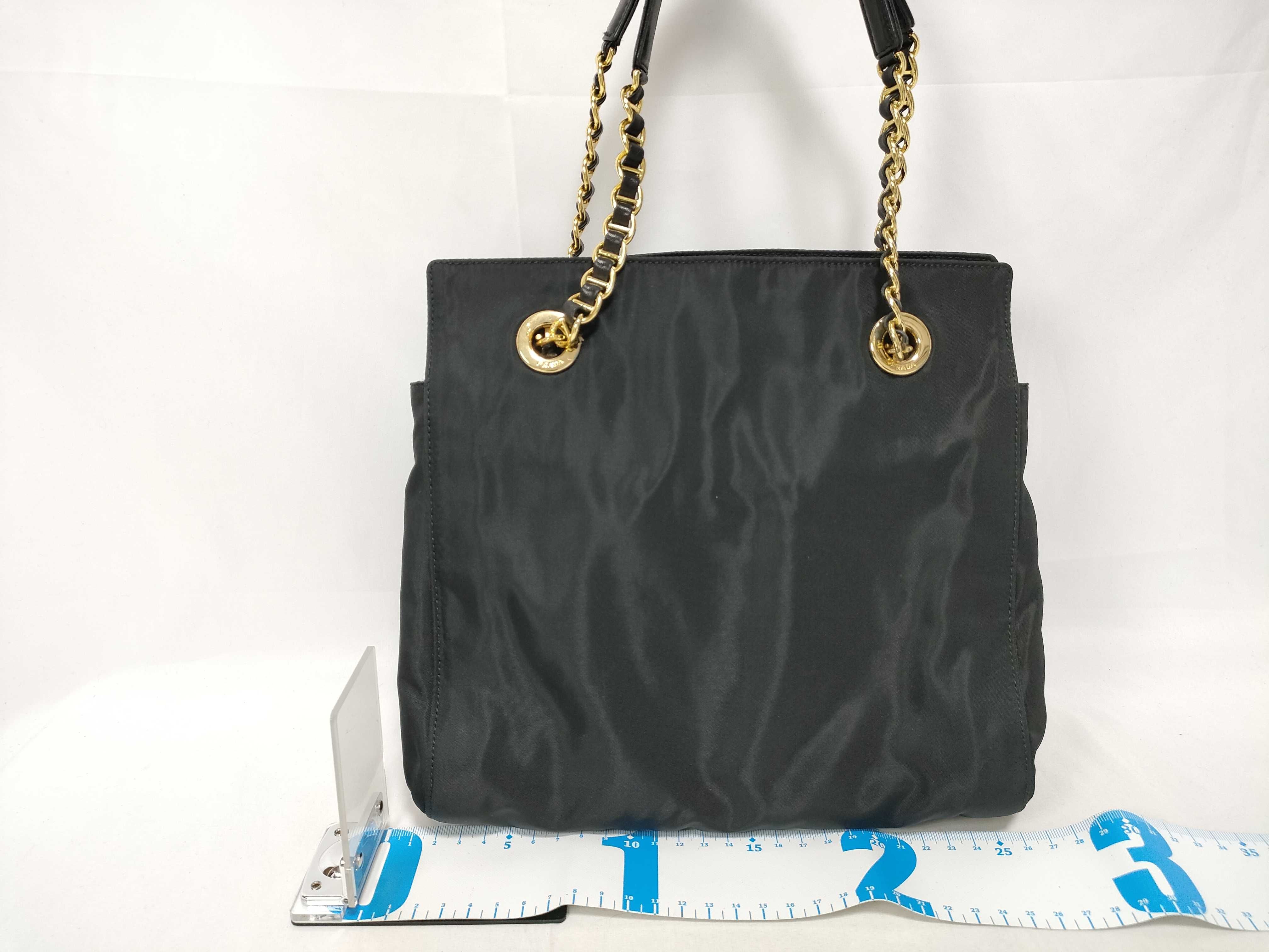 Nylon Chain Triangle Logo Handbag Tote Bag — view 2