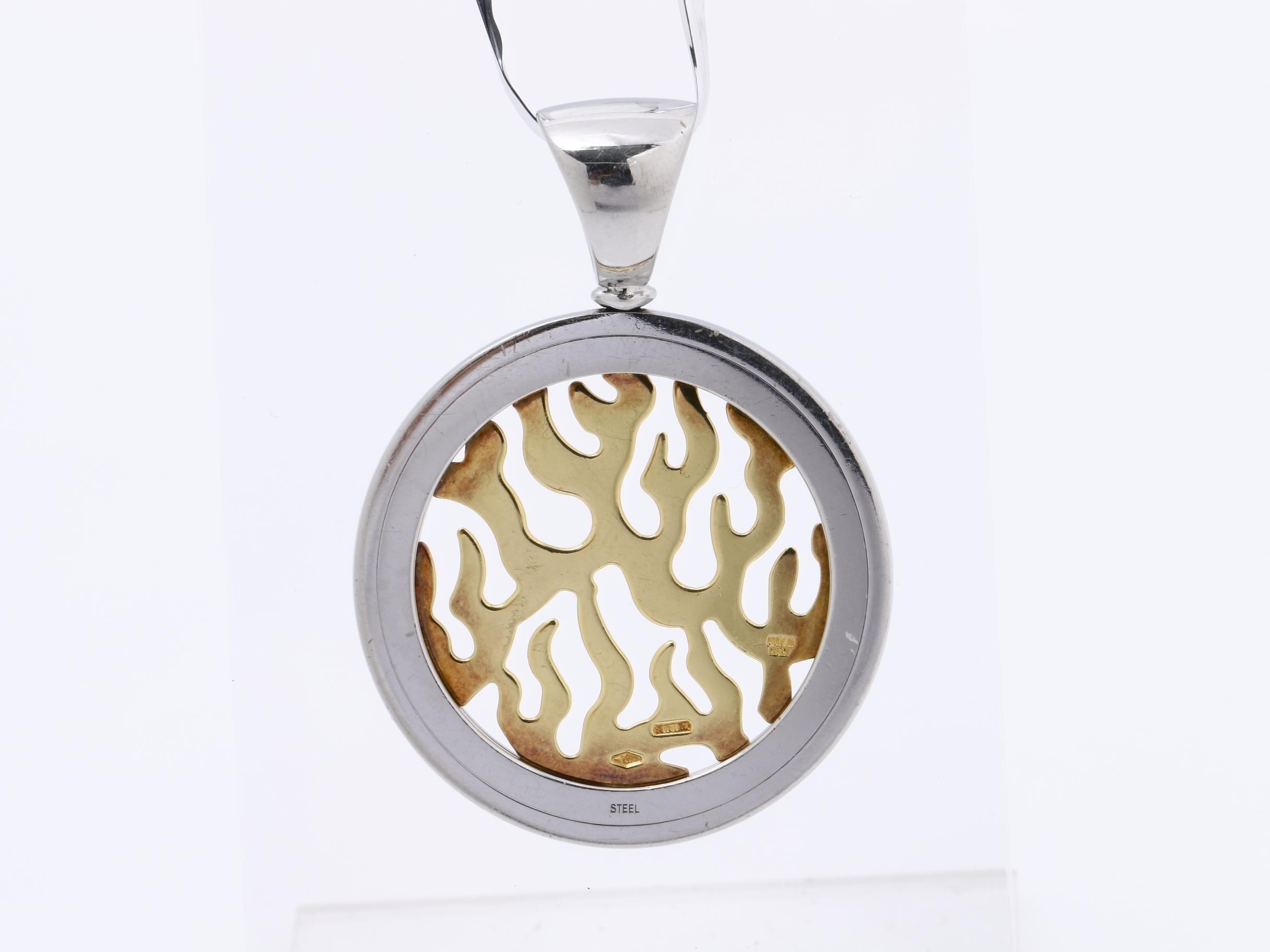 Tondo Fire Pendant Top, 11.37g, K18YG/STEEL — view 4