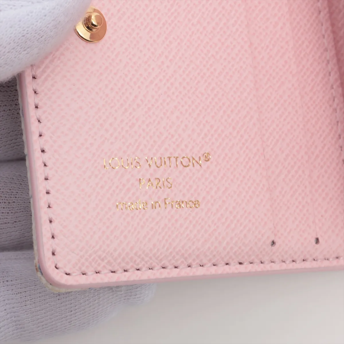 LV Stamp - Pink Compact Wallet Pocket Wallet LV Charm M29058 RFID Detected — view 5
