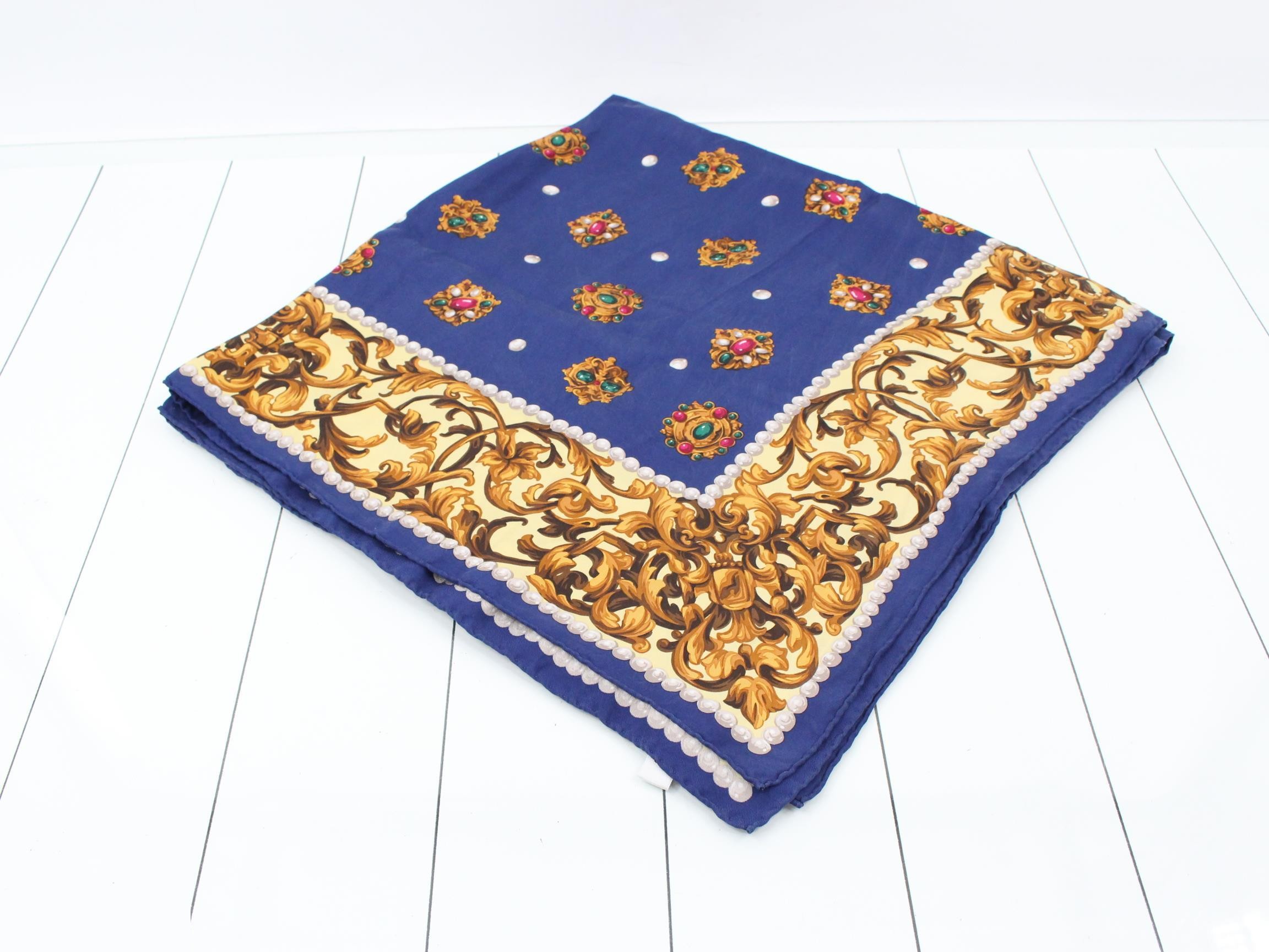 Scarf with jewel pattern, 100% silk — view 2