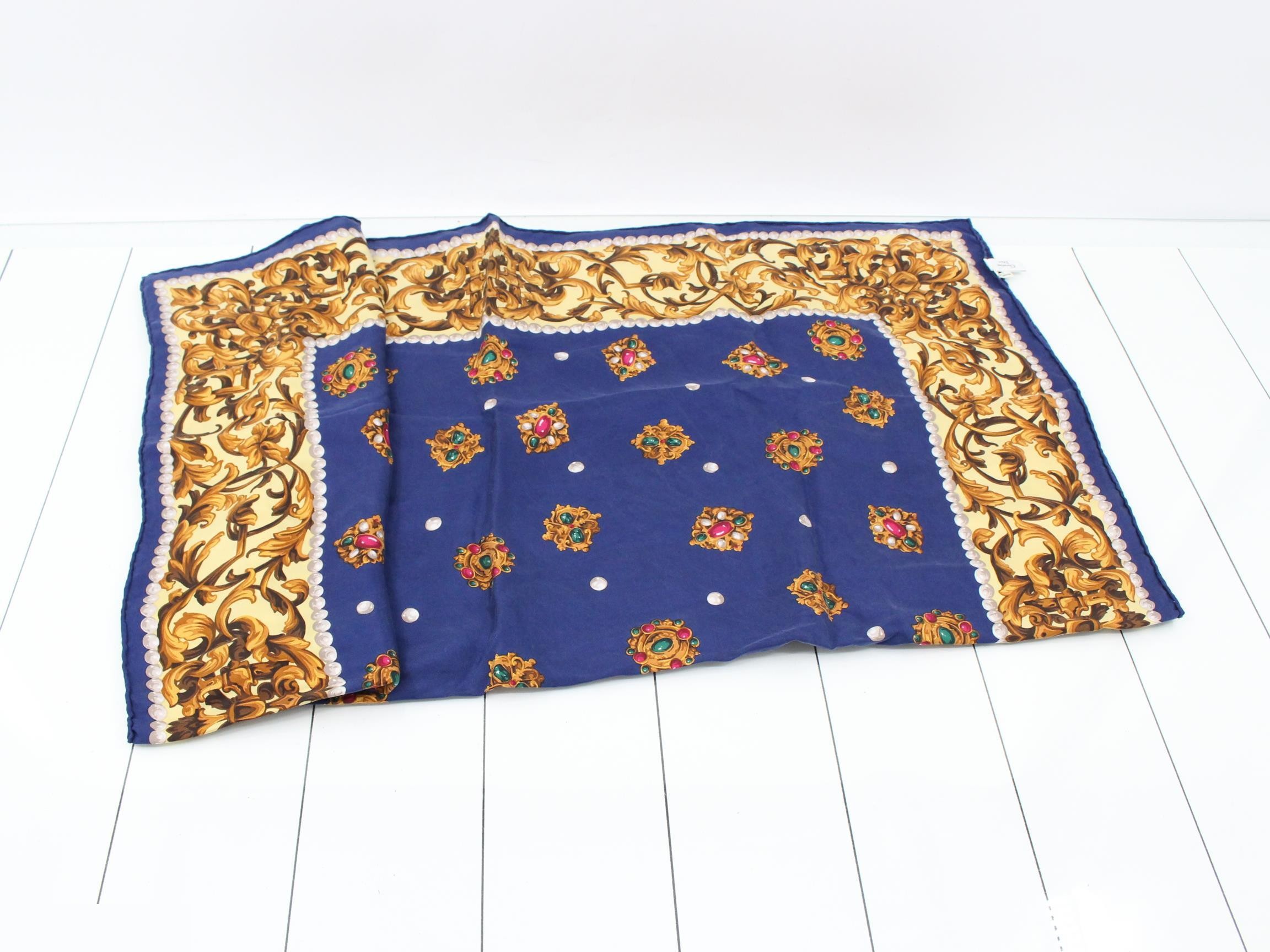 Scarf with jewel pattern, 100% silk — view 3