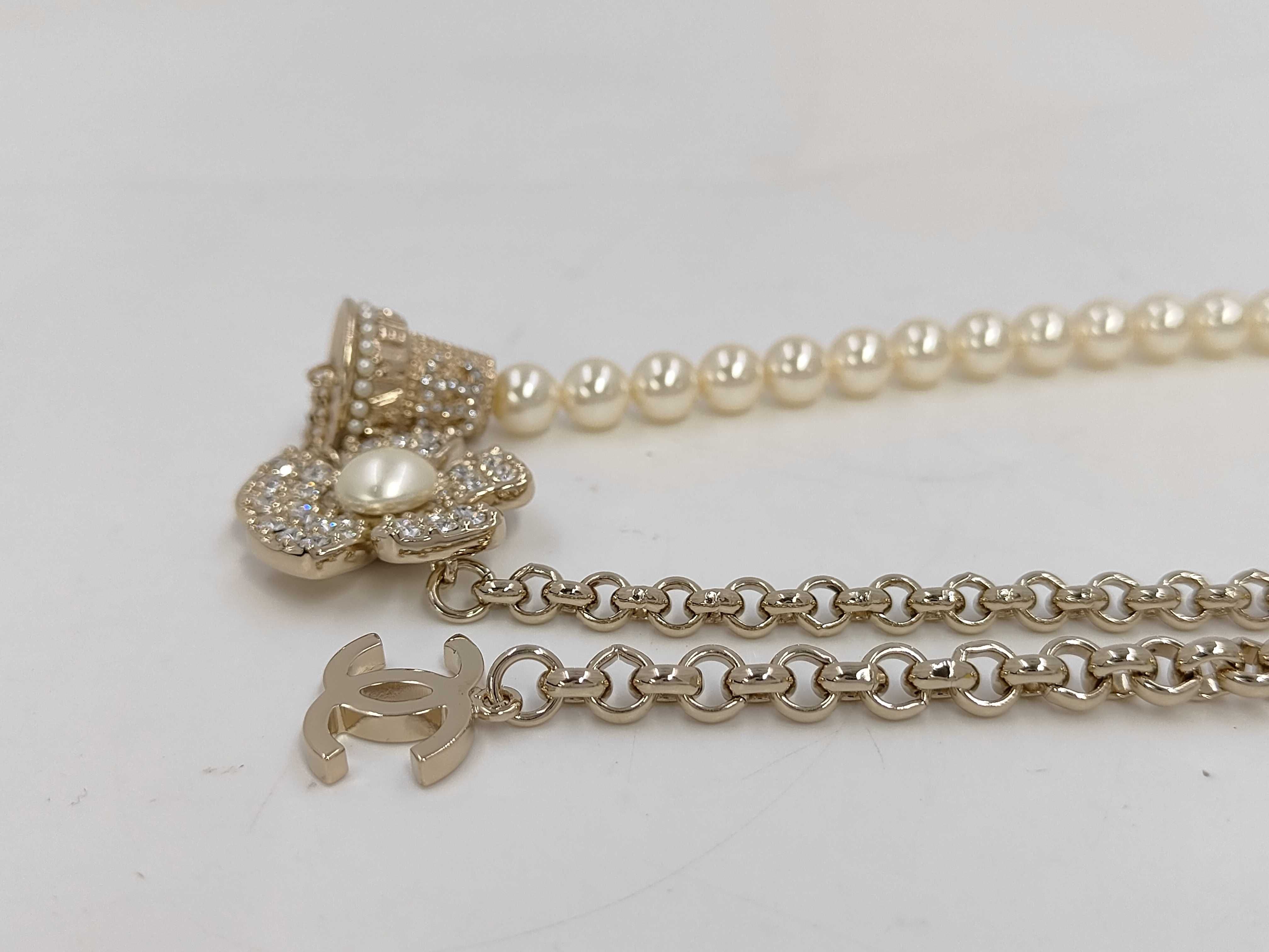 B23S Four Pearl Necklace with GP Hardware — view 3