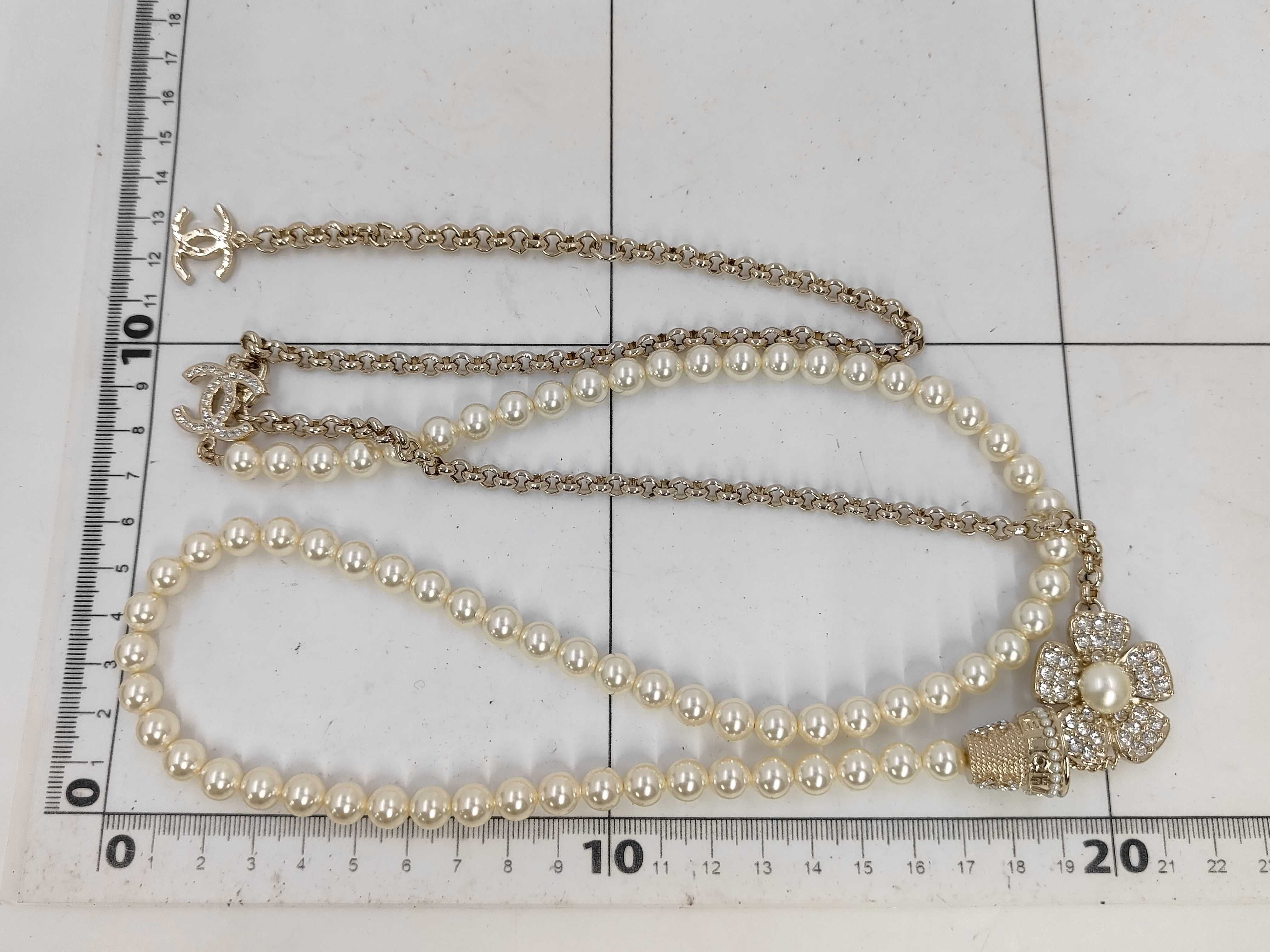 B23S Four Pearl Necklace with GP Hardware — view 6