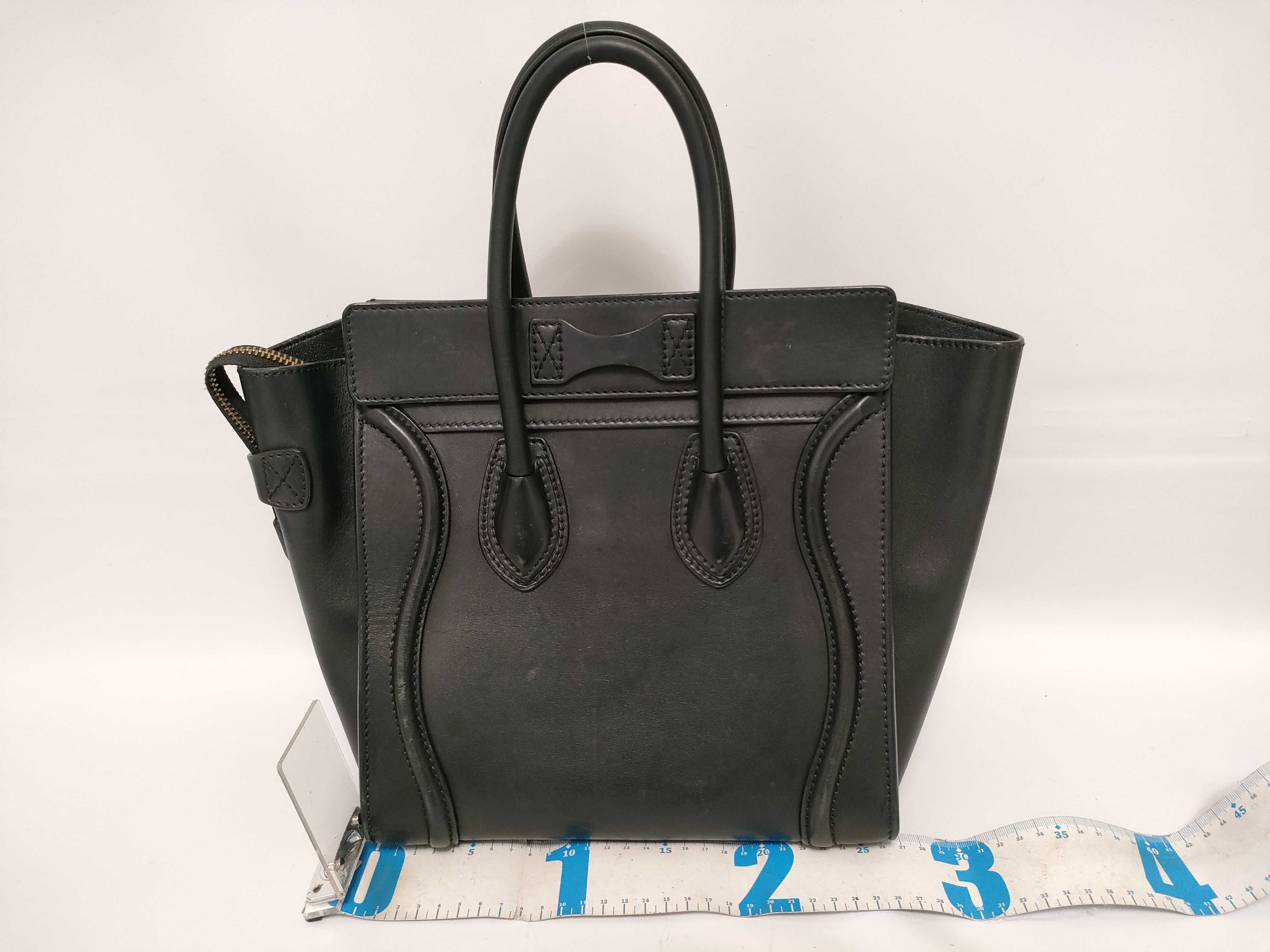 Luggage Micro Shopper Leather Handbag, Black — view 2