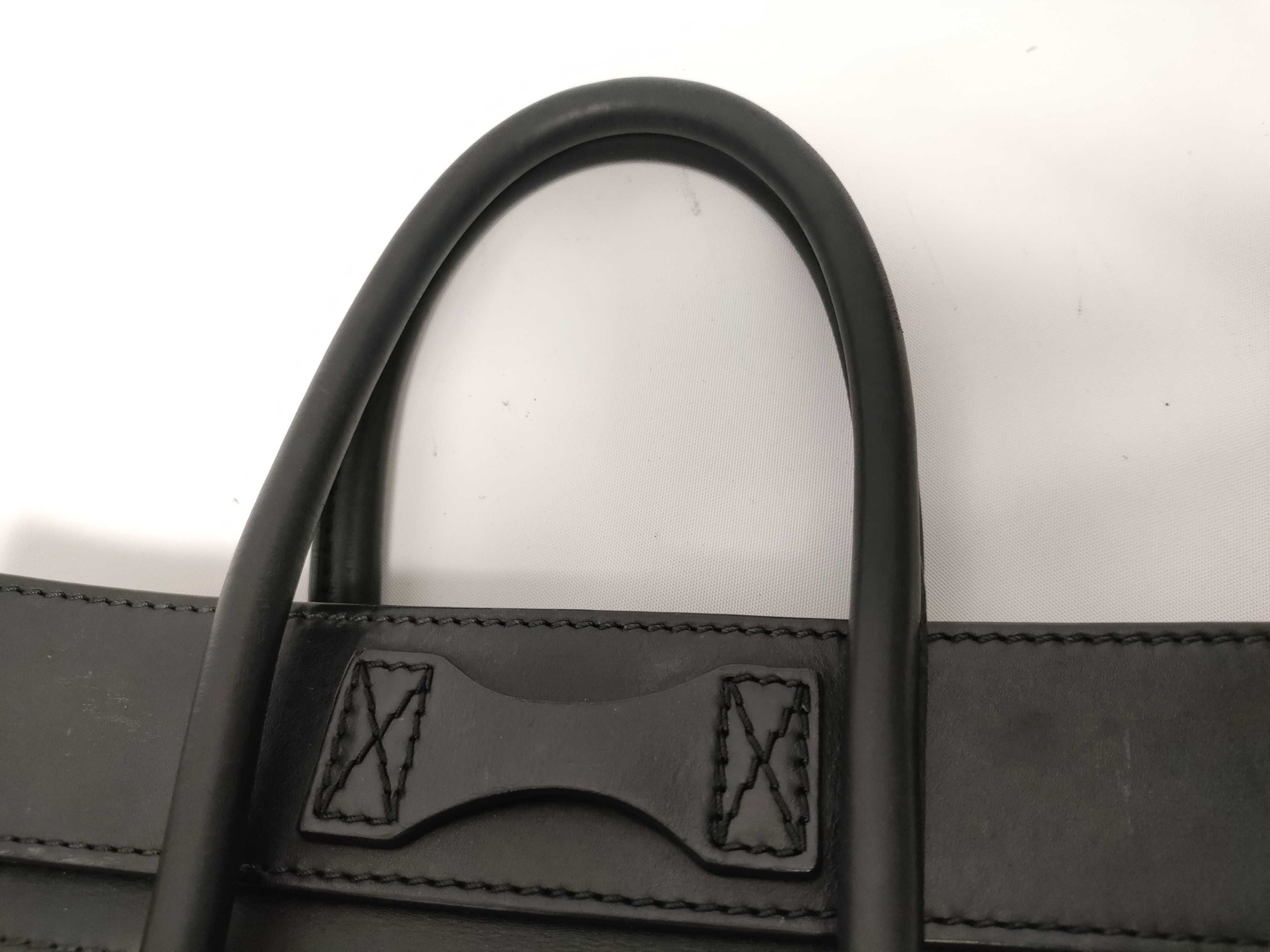 Luggage Micro Shopper Leather Handbag, Black — view 5