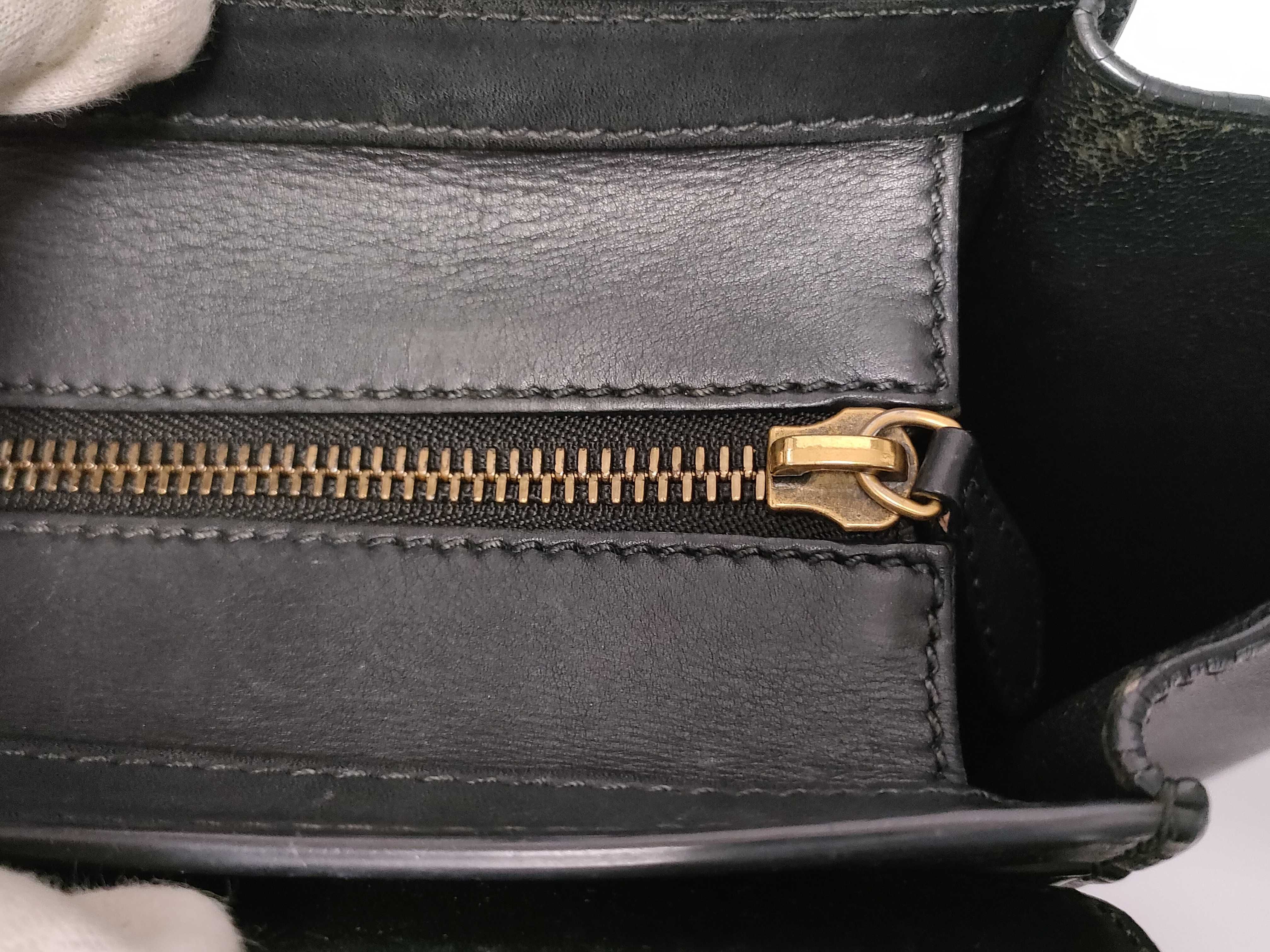 Luggage Micro Shopper Leather Handbag, Black — view 9