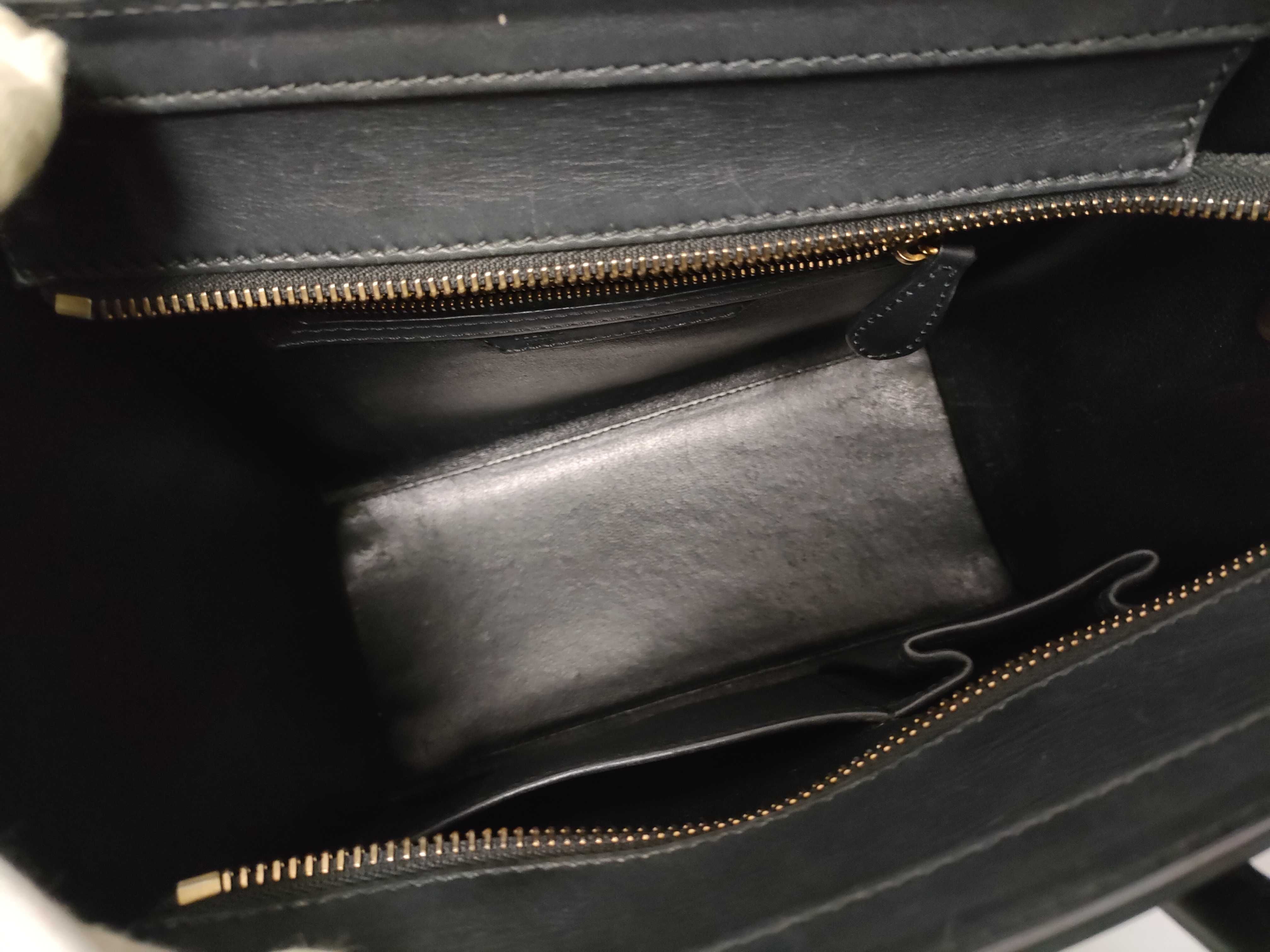 Luggage Micro Shopper Leather Handbag, Black — view 10