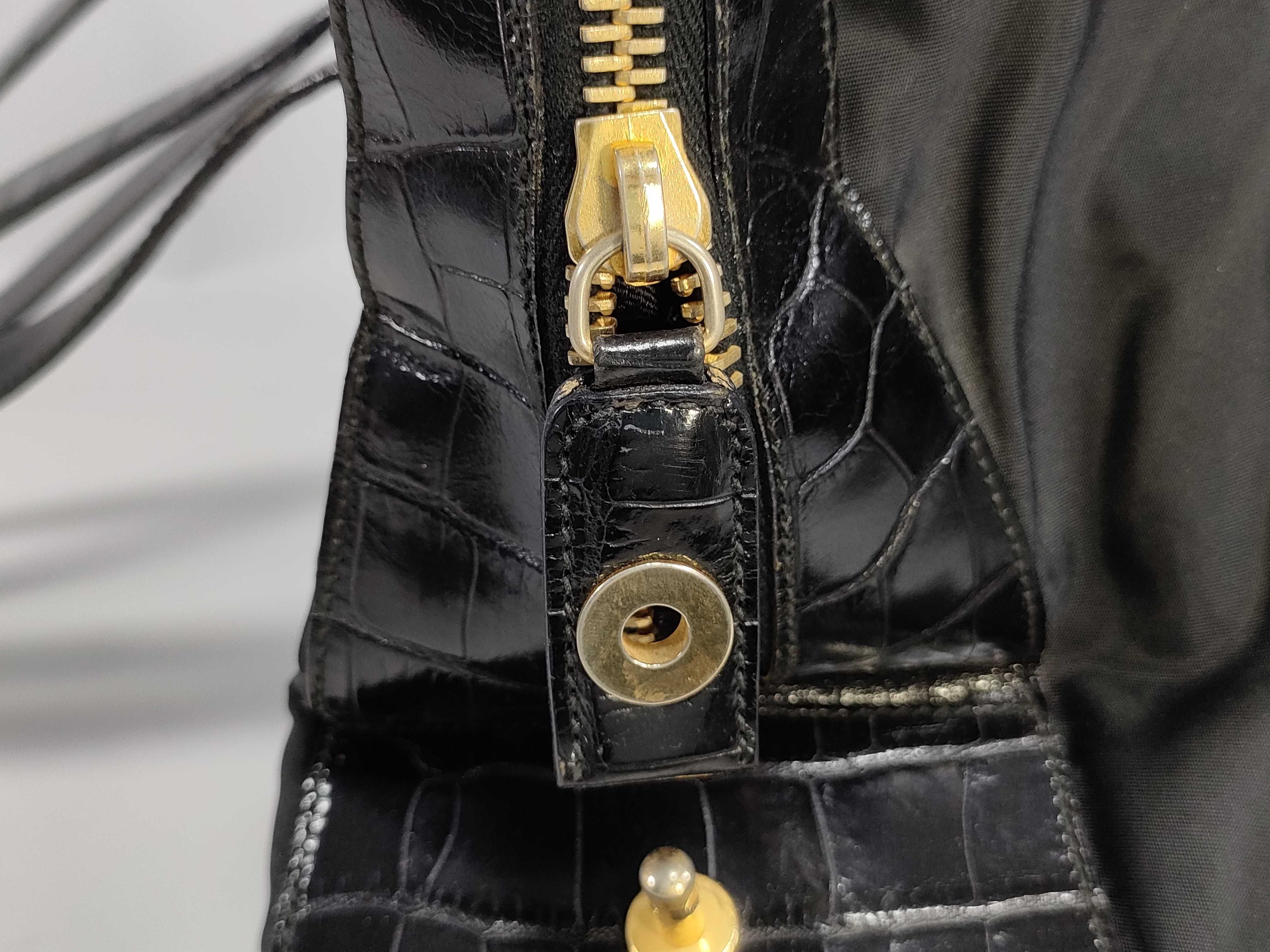 Nylon Crocodile Embossed Tote Shoulder Bag — view 13
