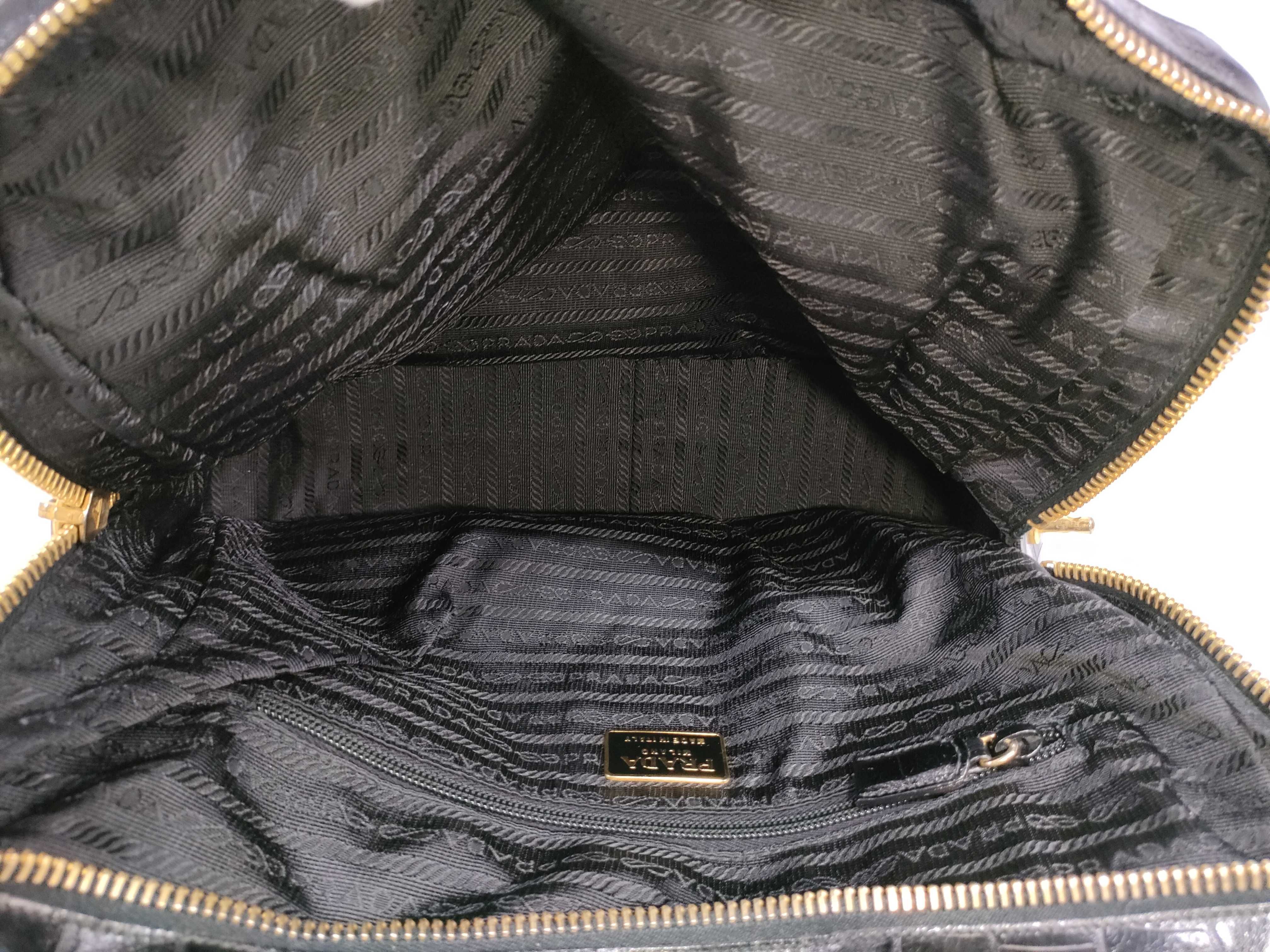 Nylon Crocodile Embossed Tote Shoulder Bag — view 15
